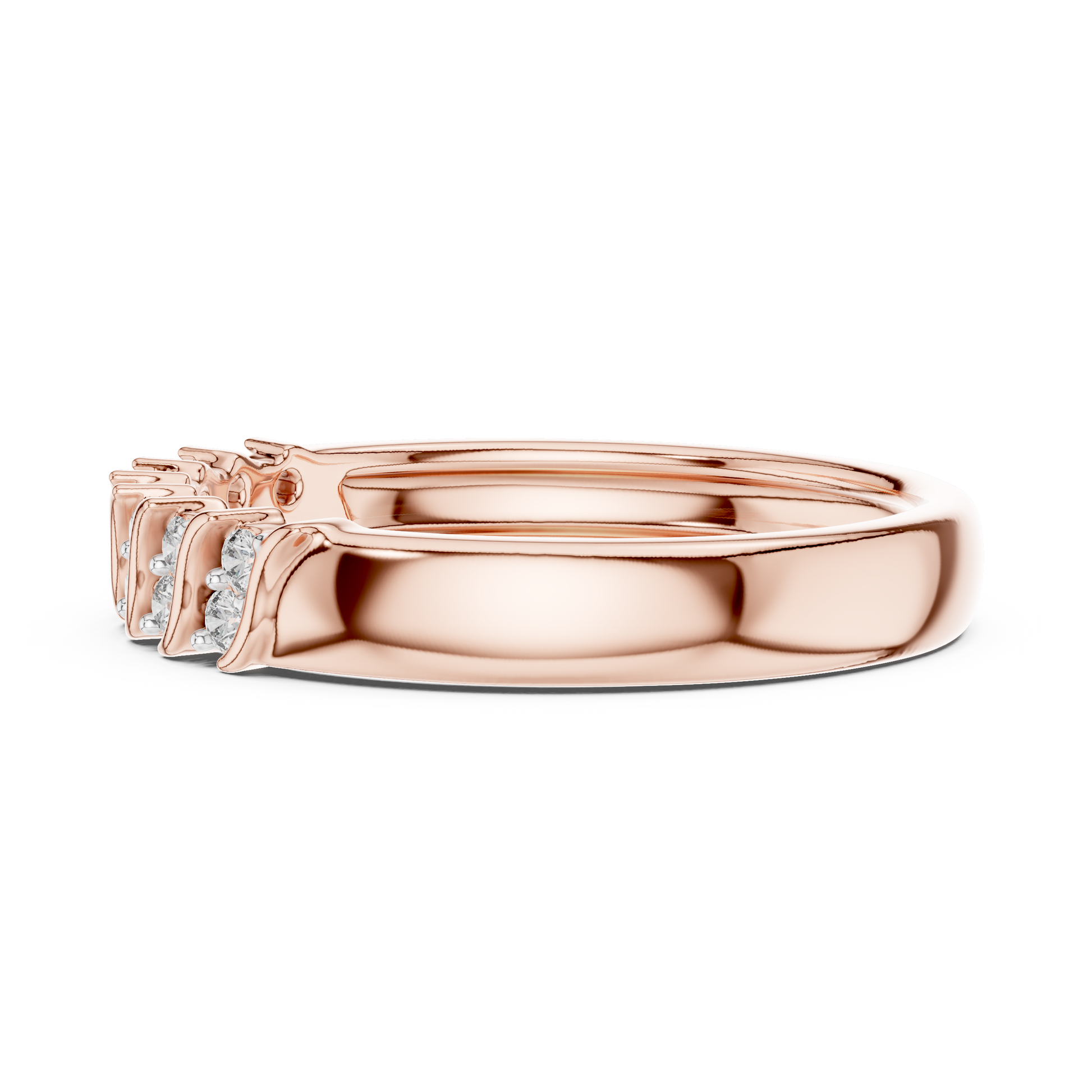 Round Side Stone Lab Grown Diamond Ring