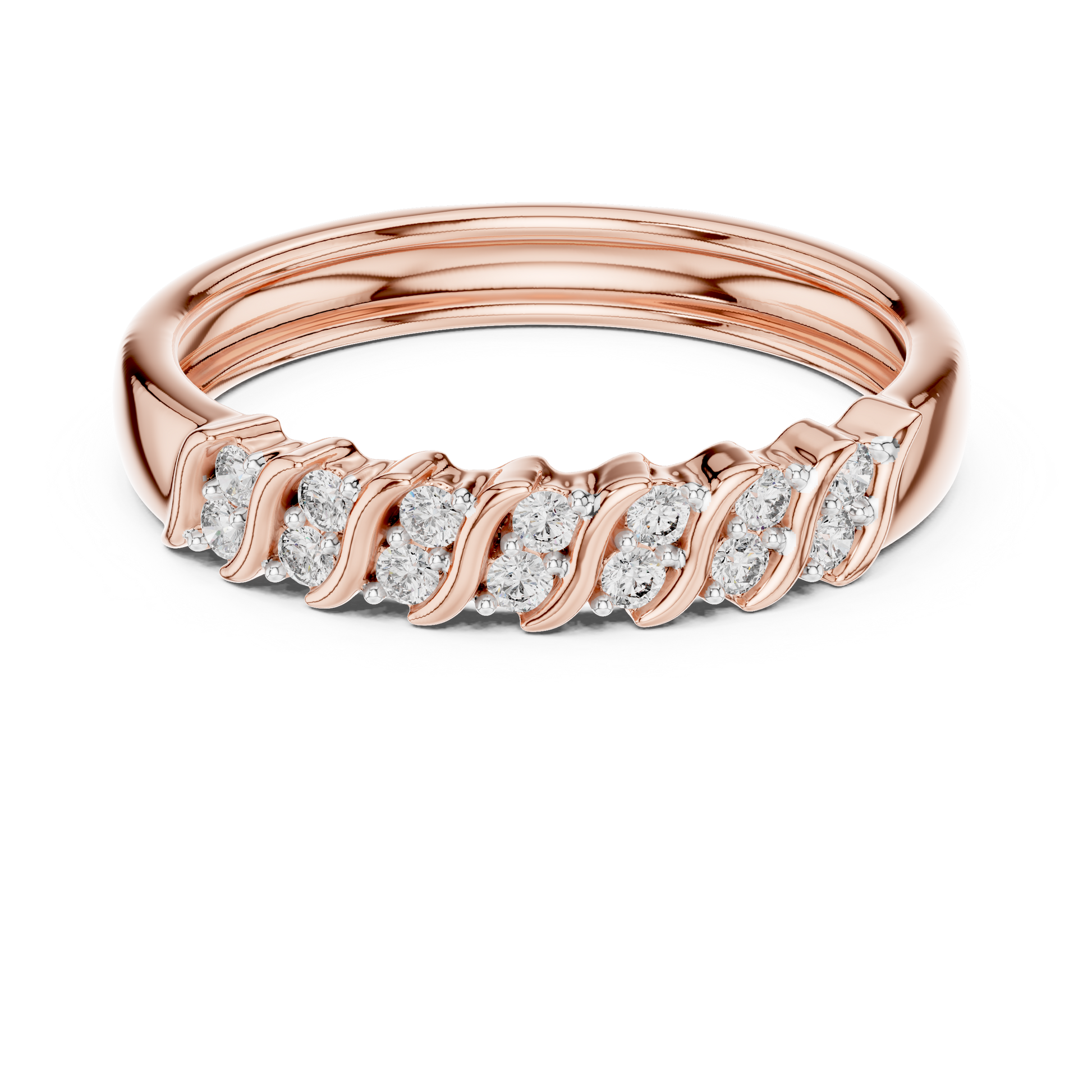Round Side Stone Lab Grown Diamond Ring