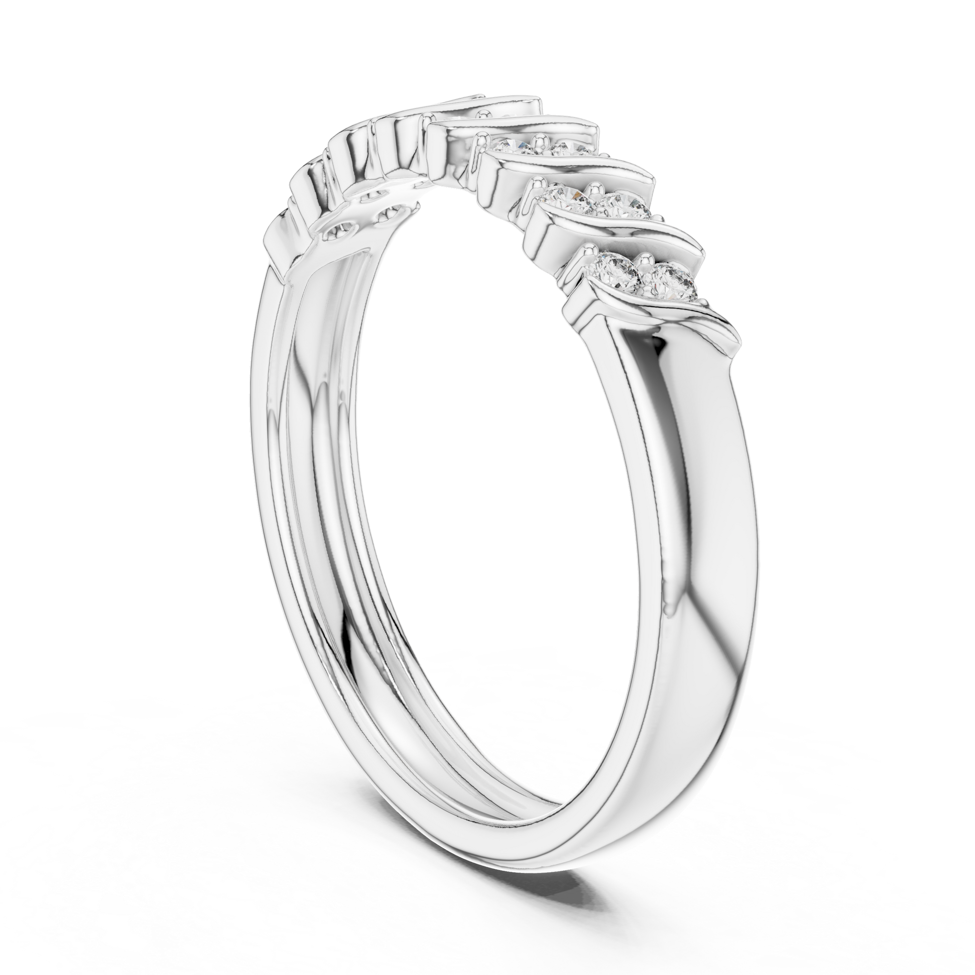 Round Side Stone Lab Grown Diamond Ring