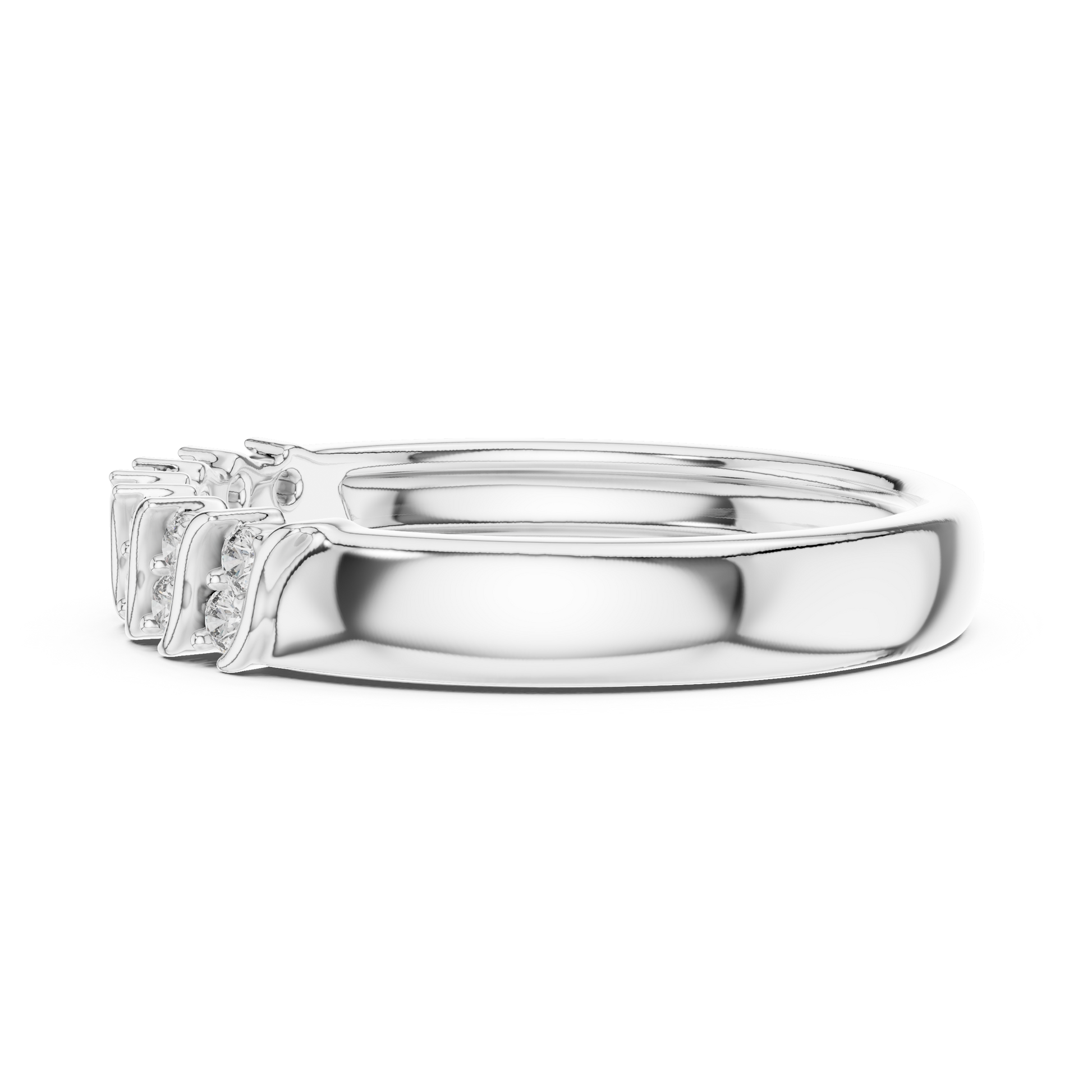 Round Side Stone Lab Grown Diamond Ring
