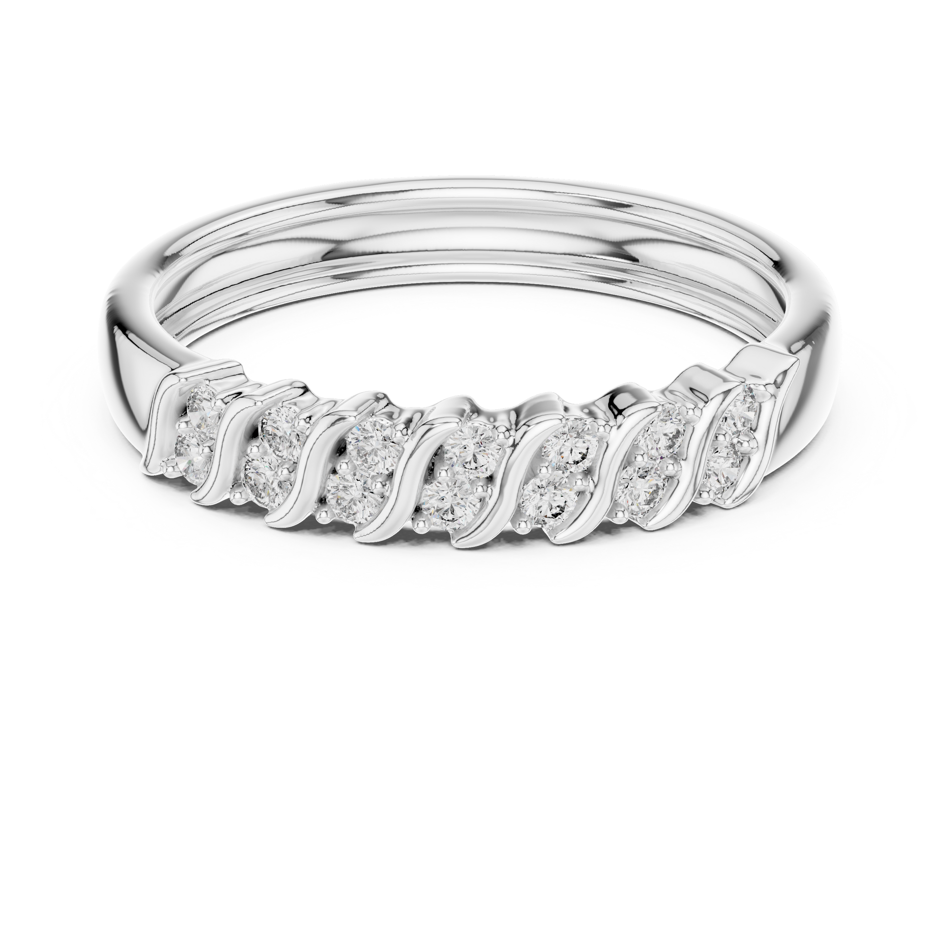 Round Side Stone Lab Grown Diamond Ring