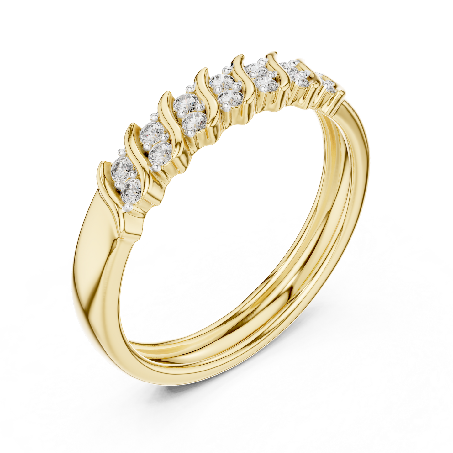 Round Side Stone Lab Grown Diamond Ring