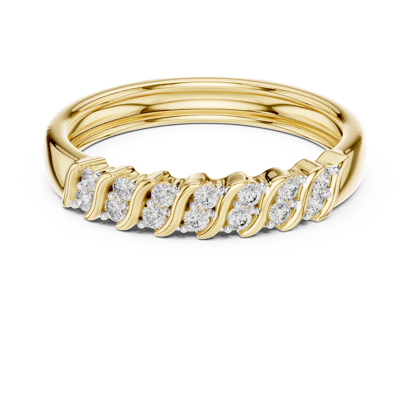 Round Side Stone Lab Grown Diamond Ring