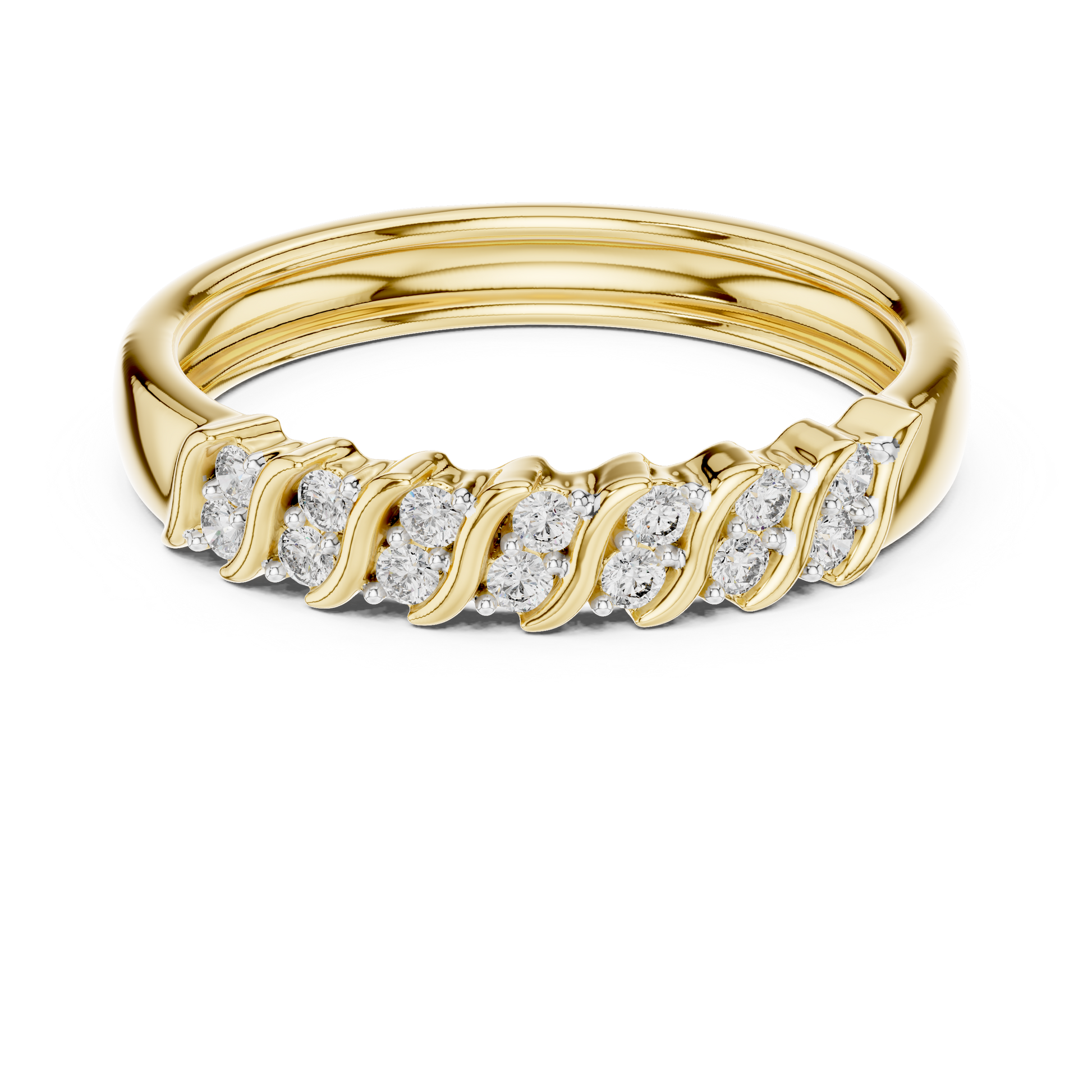 Round Side Stone Lab Grown Diamond Ring