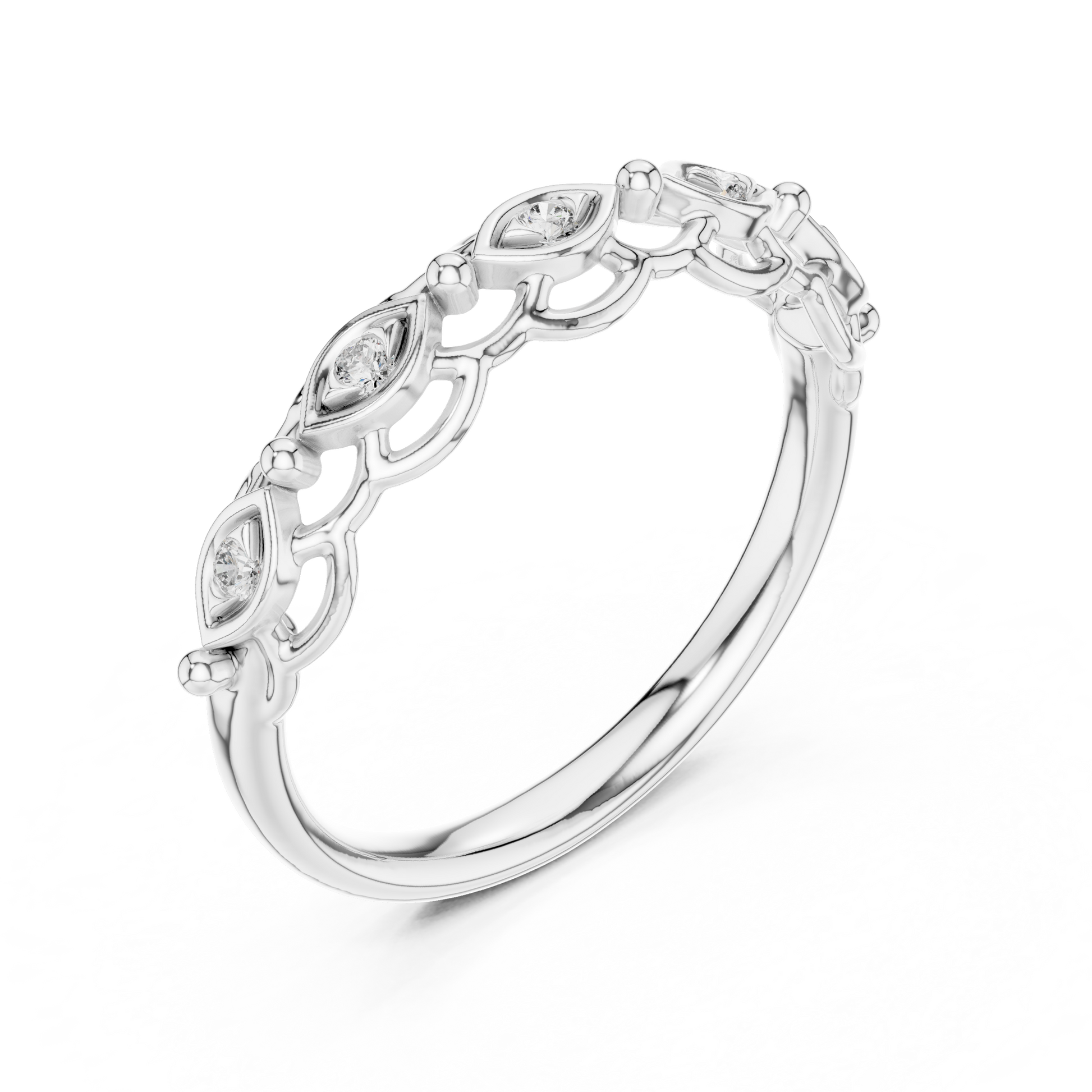 Mixed Shape Lab Grown Diamond Side Stone Ring