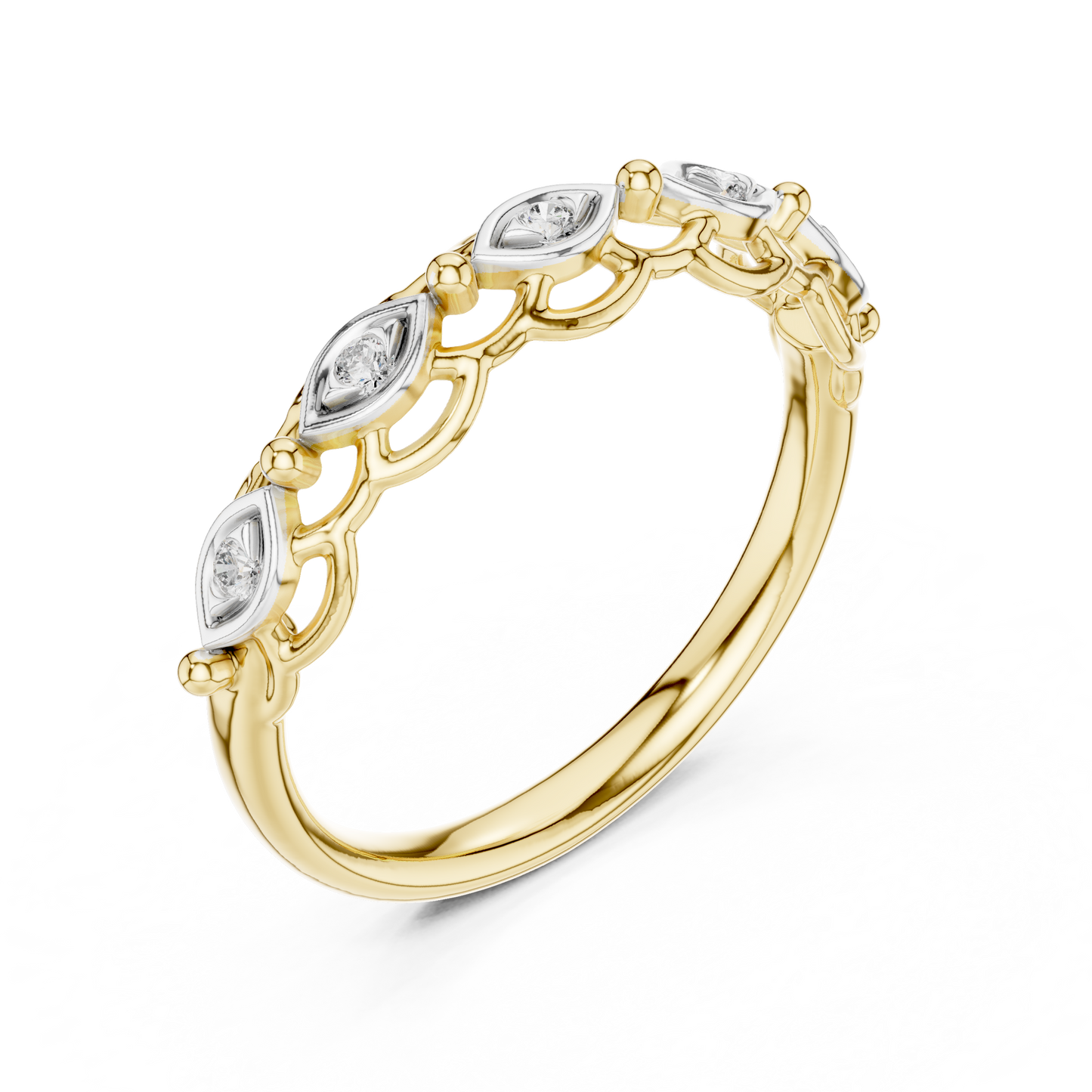 Mixed Shape Lab Grown Diamond Side Stone Ring