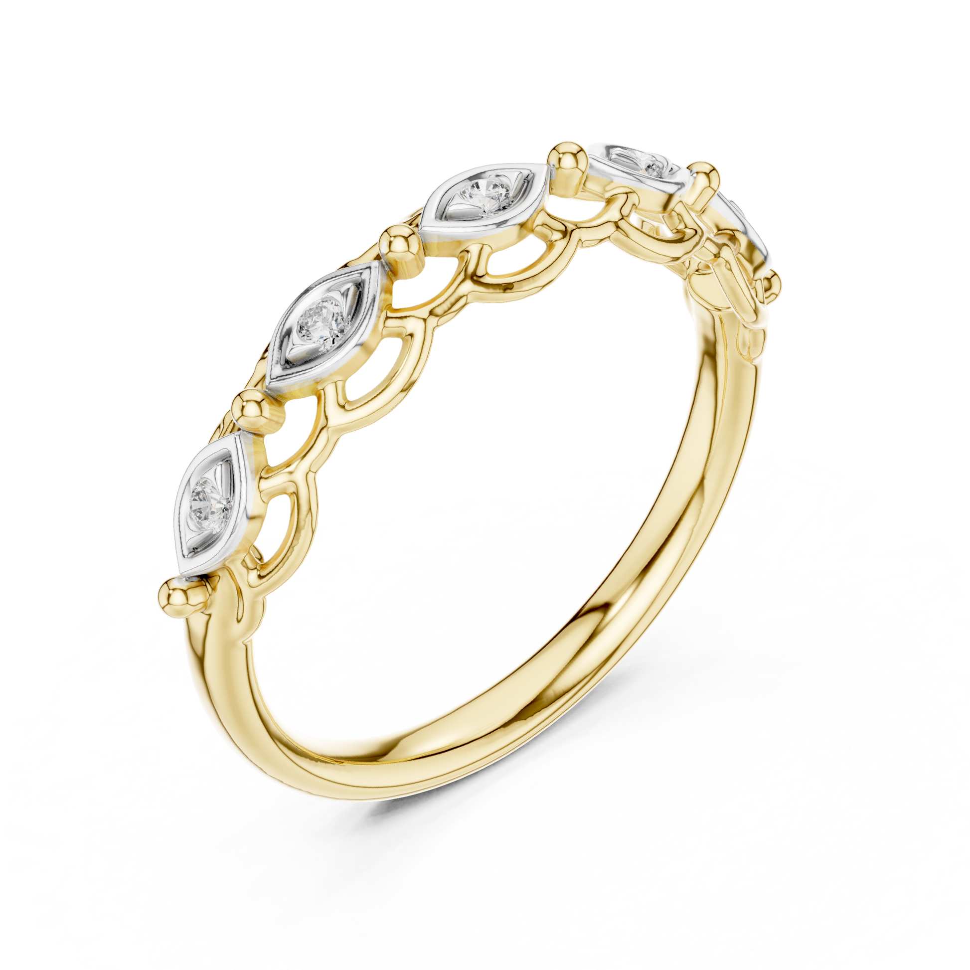 Mixed Shape Lab Grown Diamond Side Stone Ring