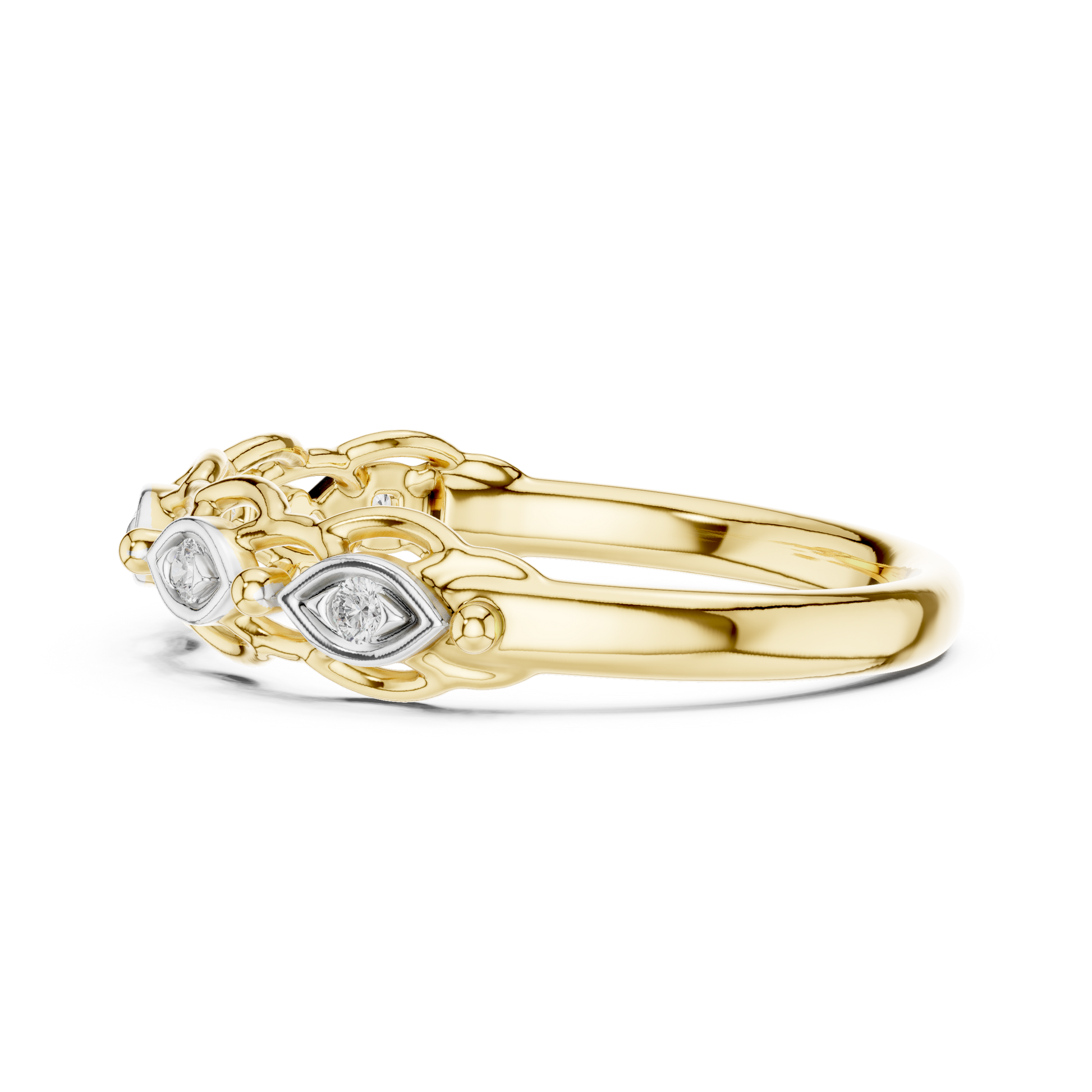 Mixed Shape Lab Grown Diamond Side Stone Ring