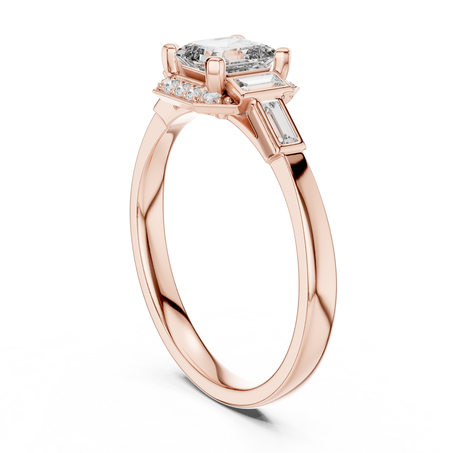 Mixed Shape Lab Grown Diamond Side Stone Ring