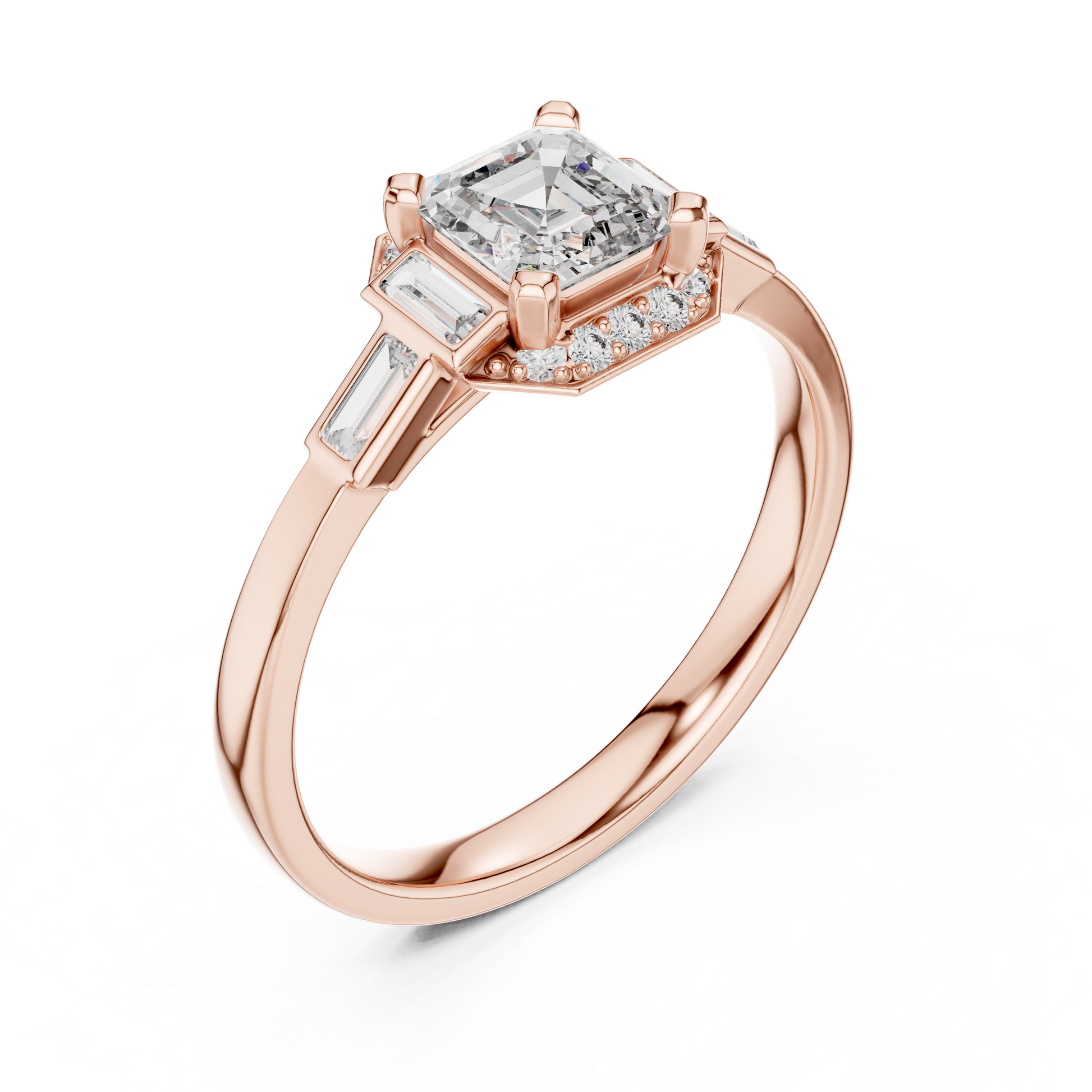 Mixed Shape Lab Grown Diamond Side Stone Ring