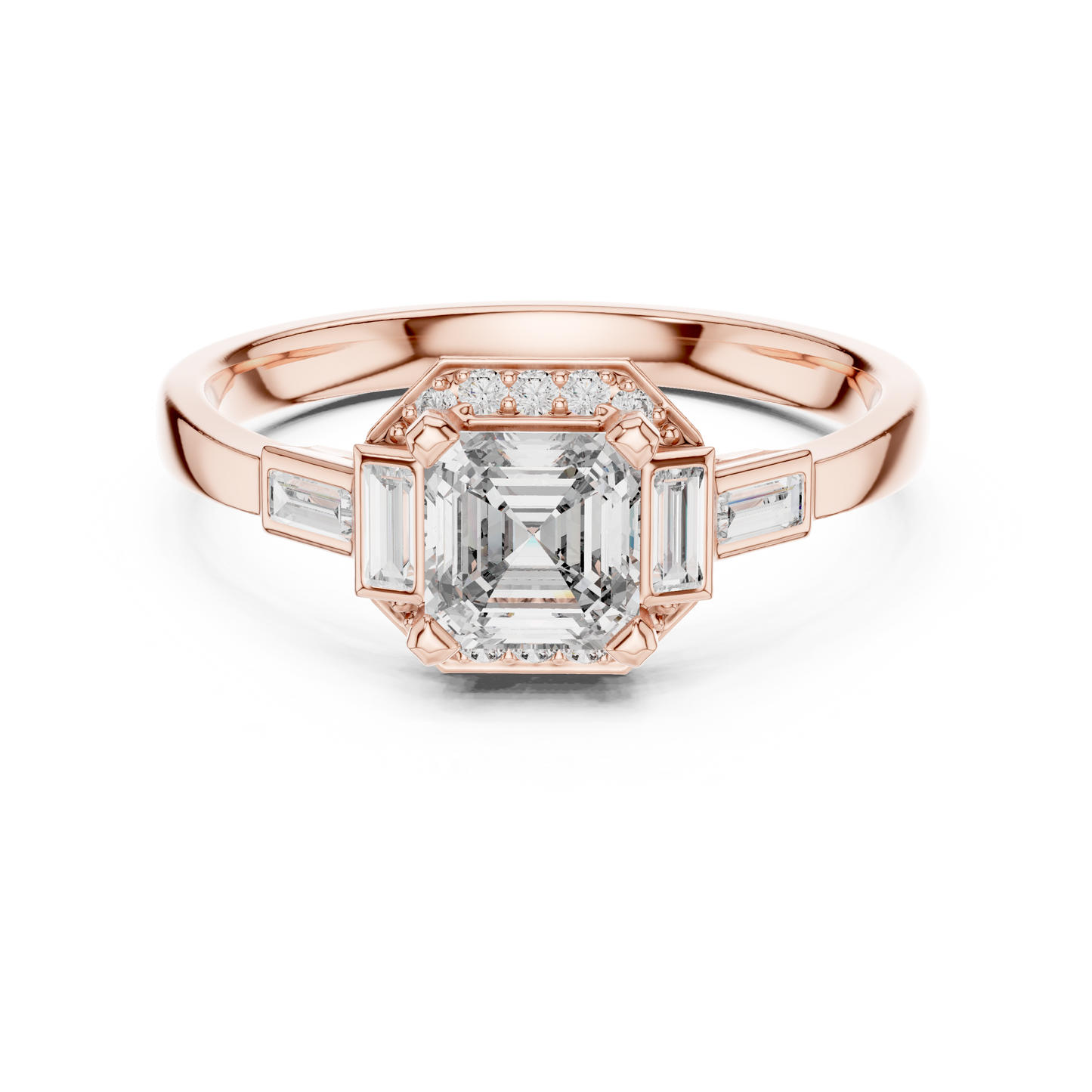 Mixed Shape Lab Grown Diamond Side Stone Ring