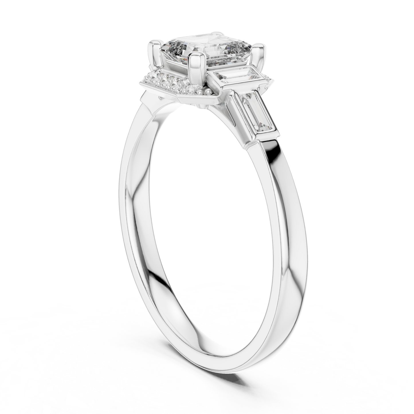 Mixed Shape Lab Grown Diamond Side Stone Ring