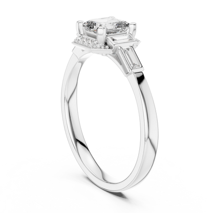 Mixed Shape Lab Grown Diamond Side Stone Ring