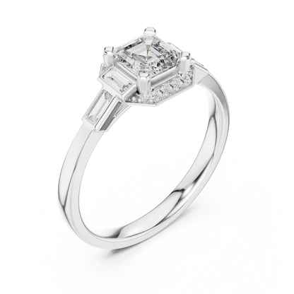 Mixed Shape Lab Grown Diamond Side Stone Ring