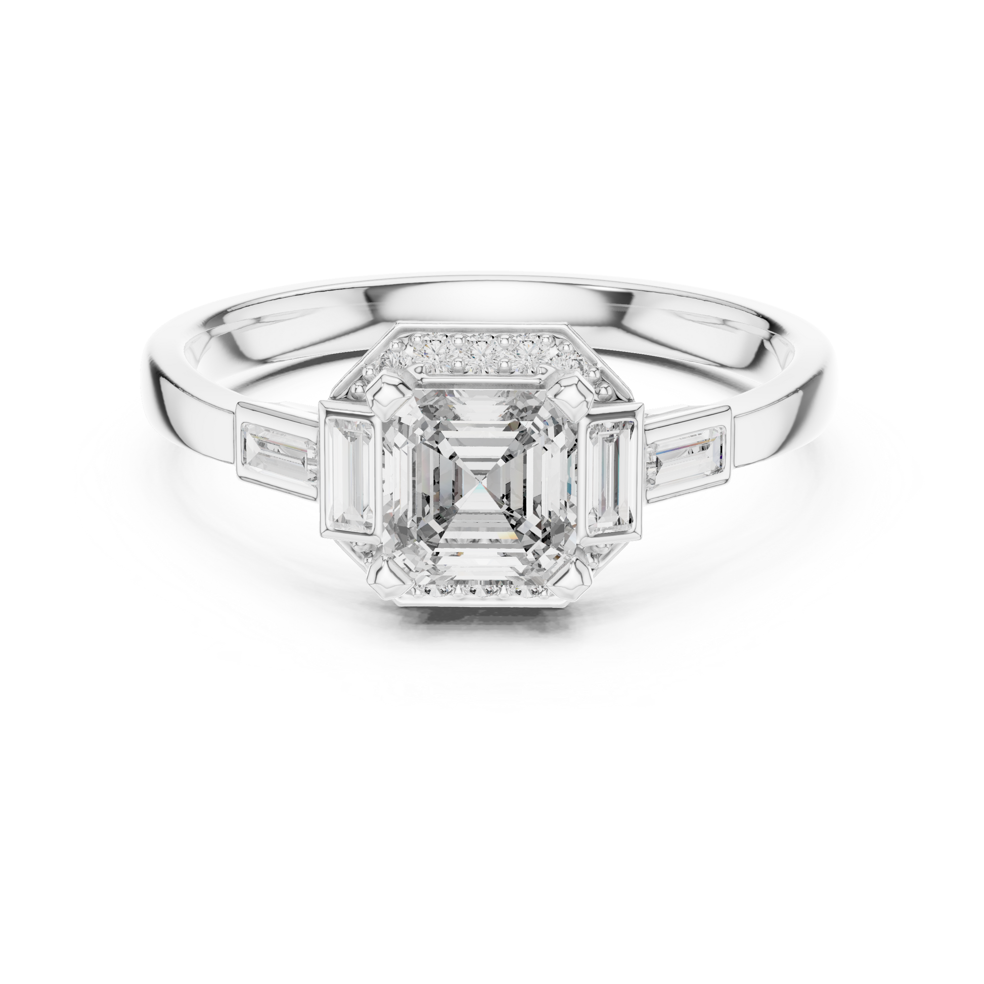 Mixed Shape Lab Grown Diamond Side Stone Ring