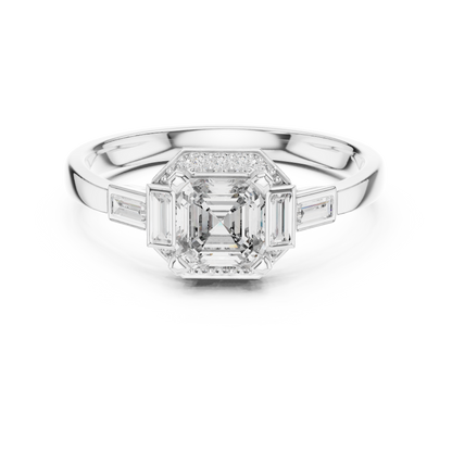 Mixed Shape Lab Grown Diamond Side Stone Ring
