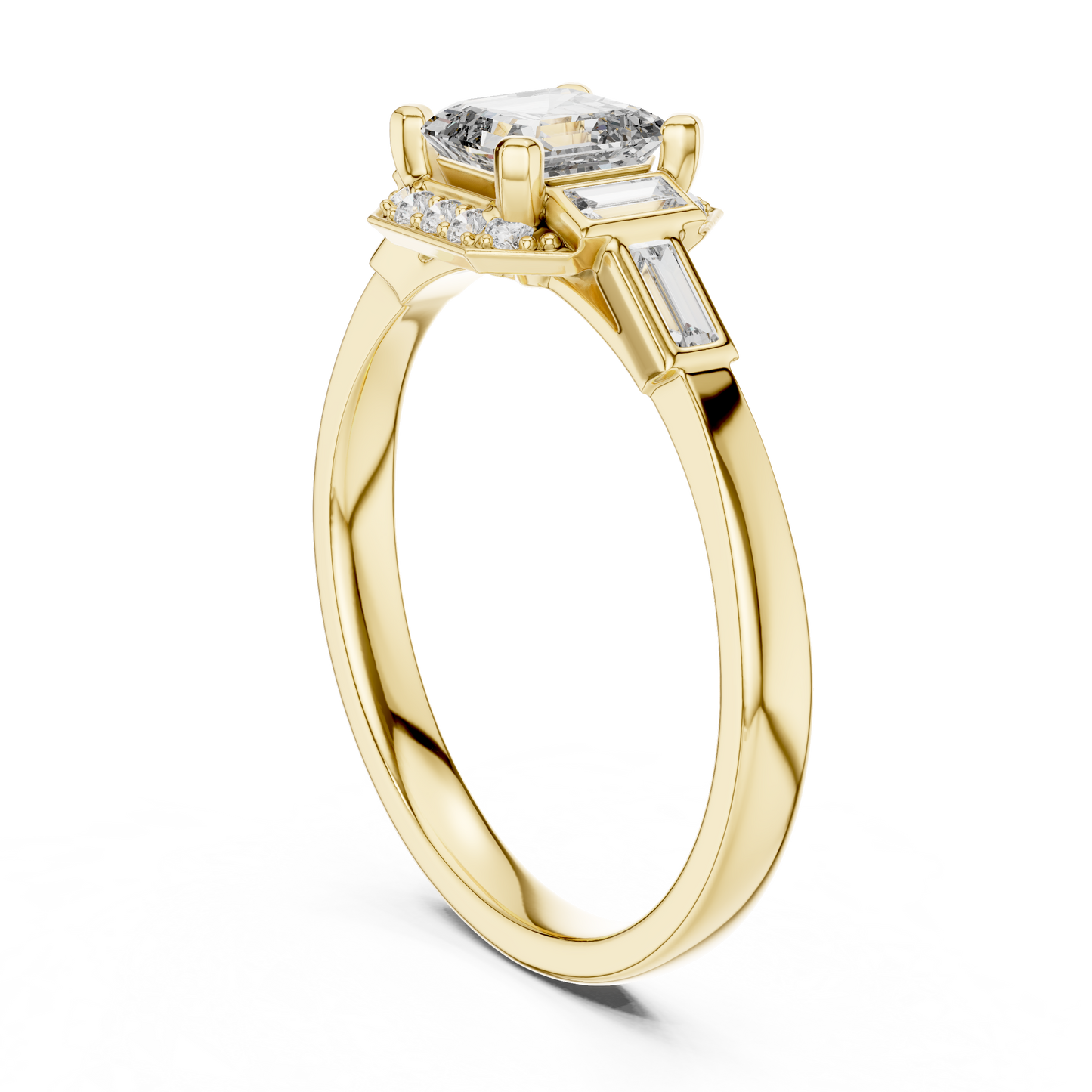 Mixed Shape Lab Grown Diamond Side Stone Ring