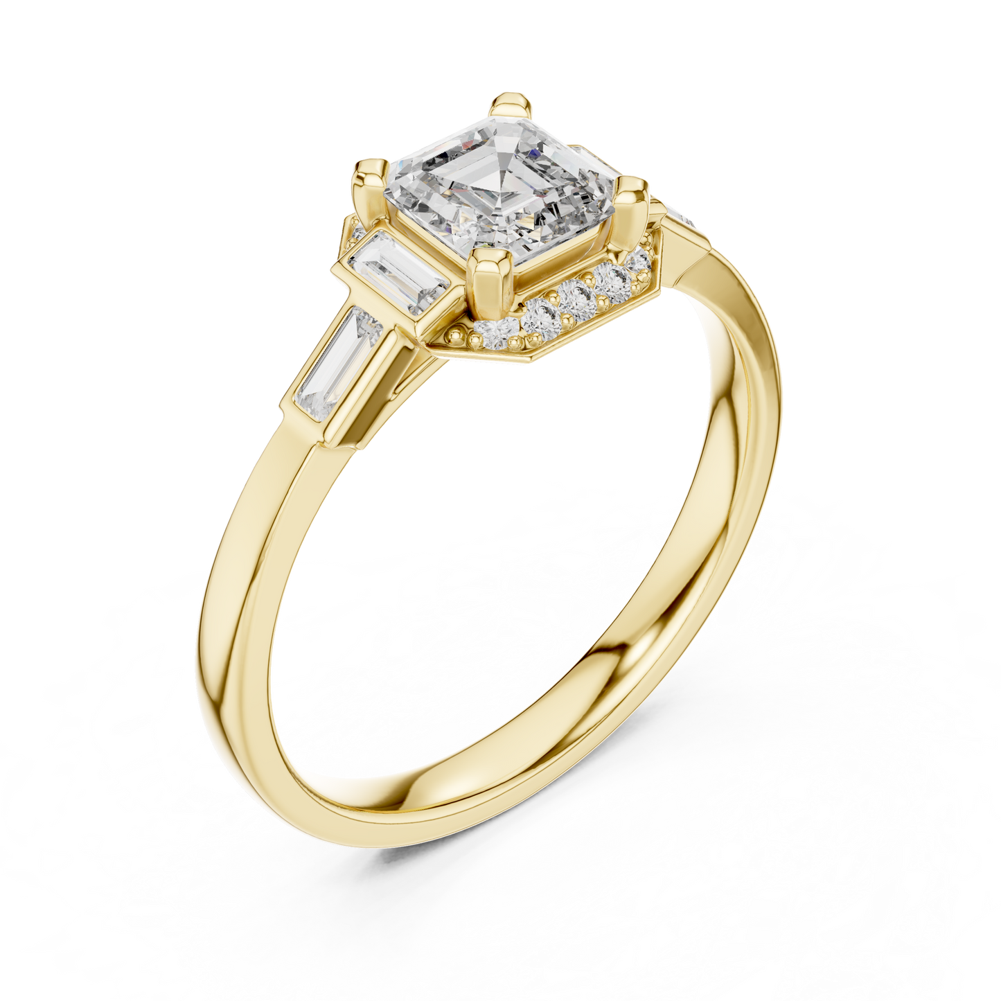 Mixed Shape Lab Grown Diamond Side Stone Ring