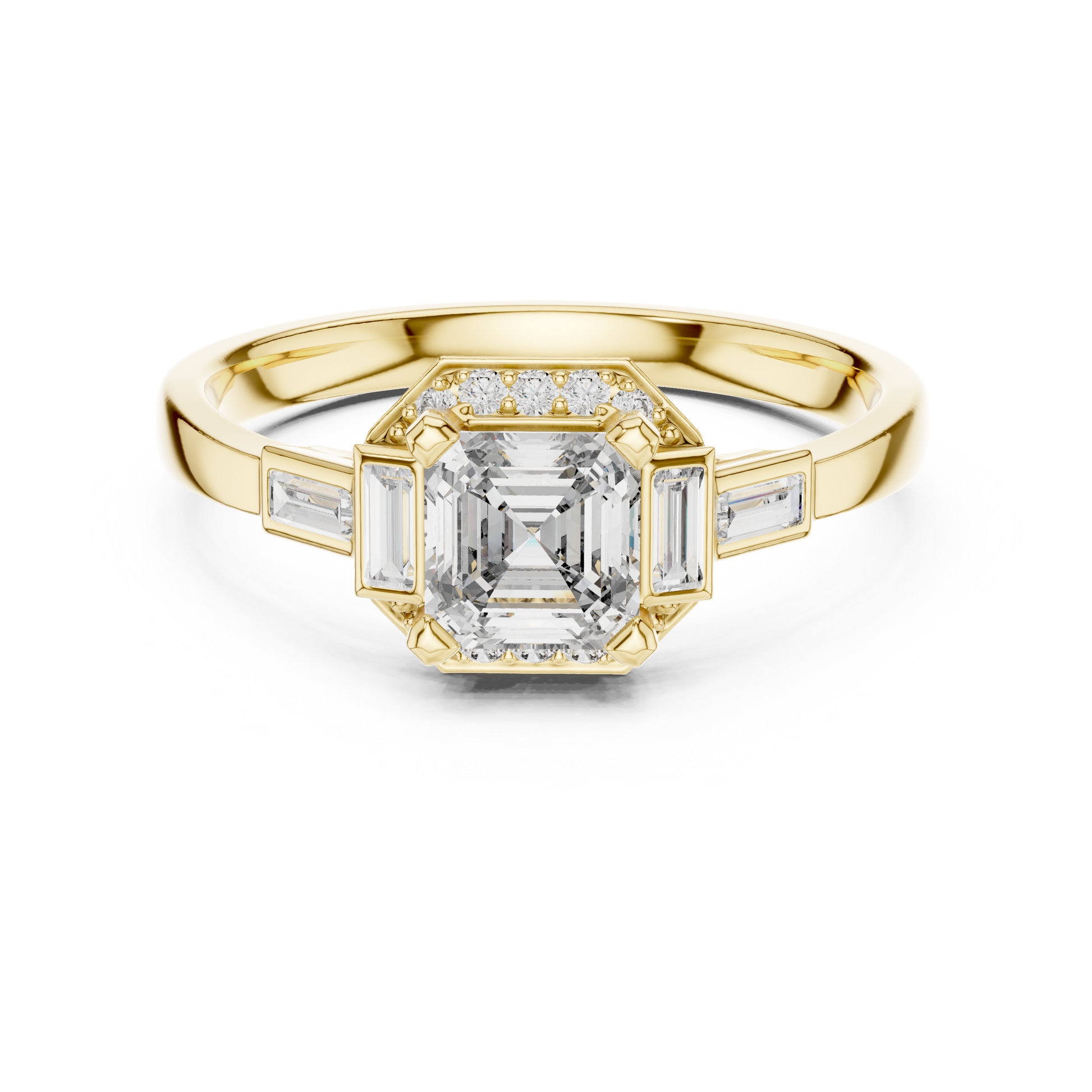 Mixed Shape Lab Grown Diamond Side Stone Ring