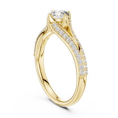 Round Side Stone Lab Grown Diamond Ring