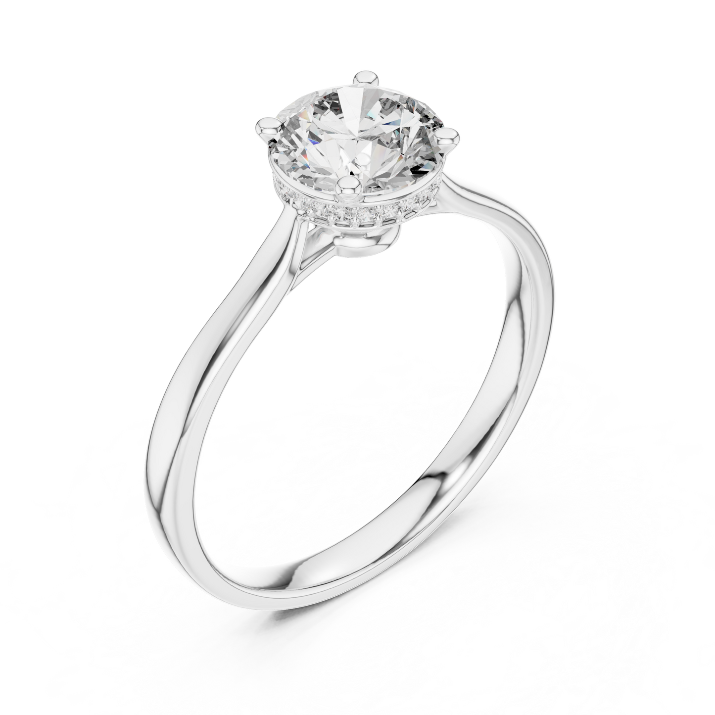 Round Halo Lab Grown Diamond Ring