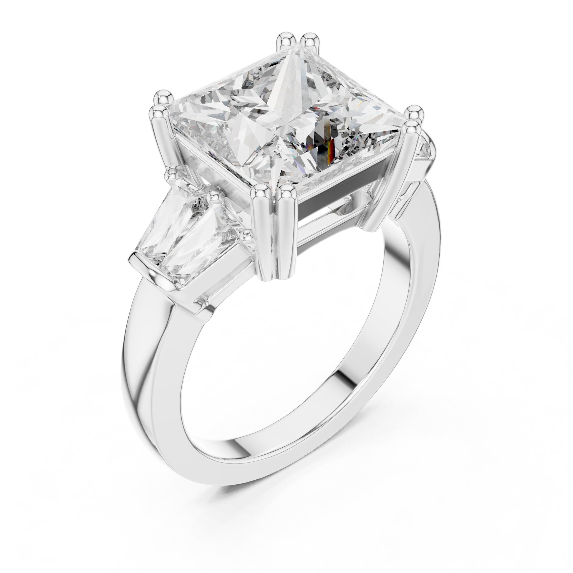 Princess Three Stone Lab Grown Diamond Ring