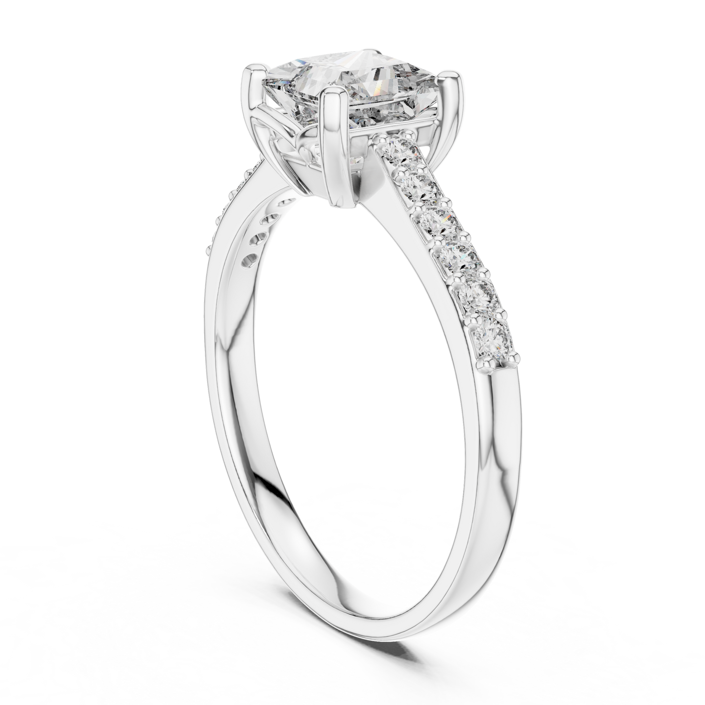 Mixed Shape Lab Grown Diamond Side Stone Ring