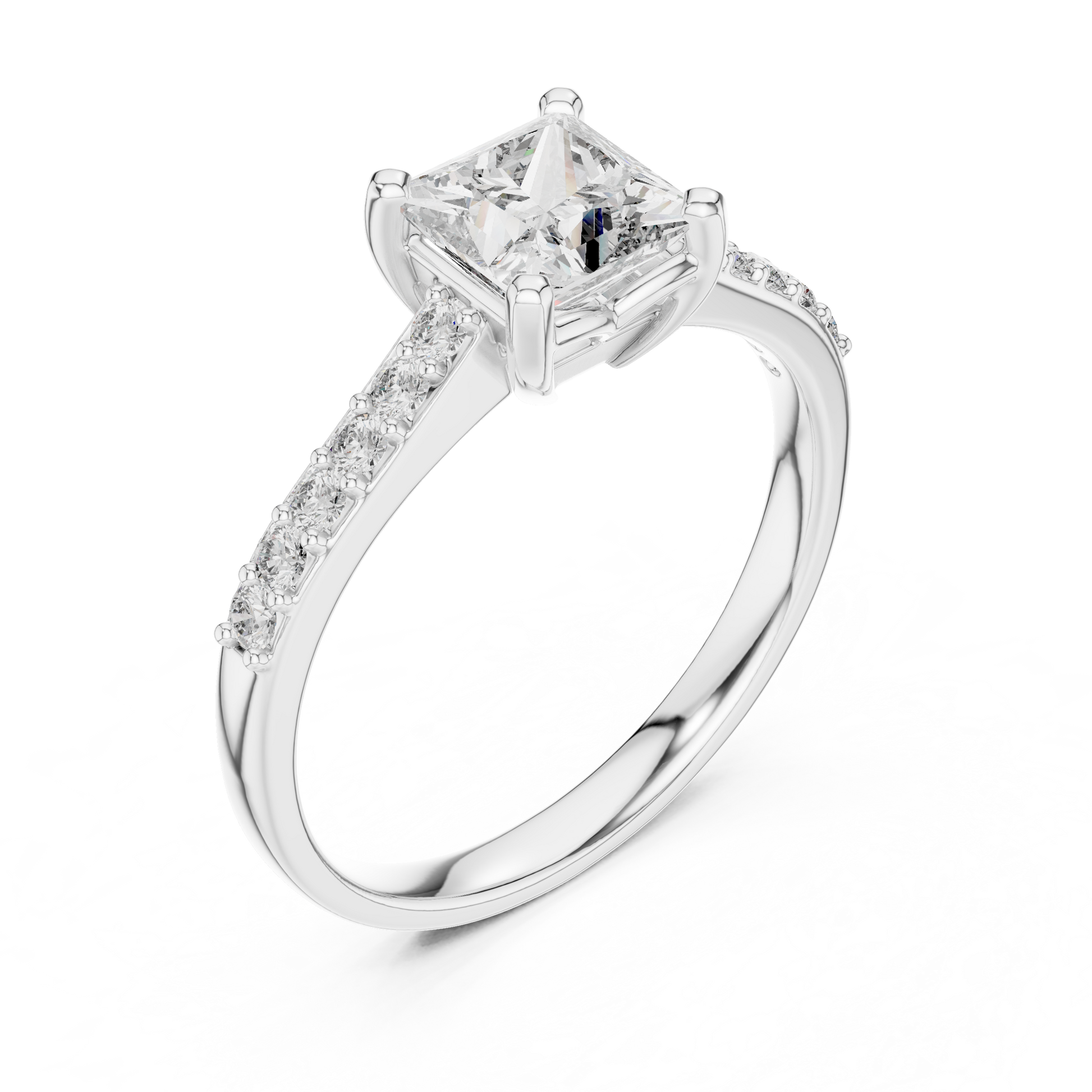 Mixed Shape Lab Grown Diamond Side Stone Ring