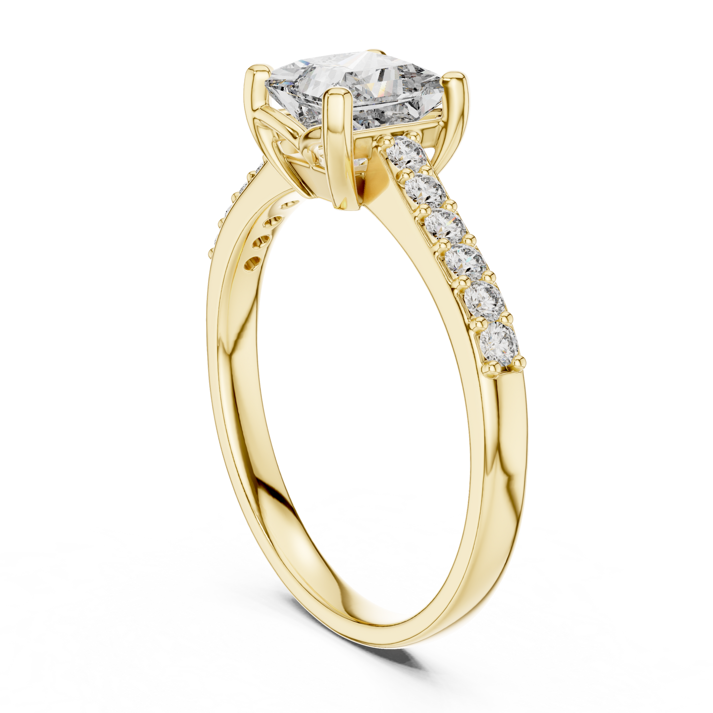 Mixed Shape Lab Grown Diamond Side Stone Ring