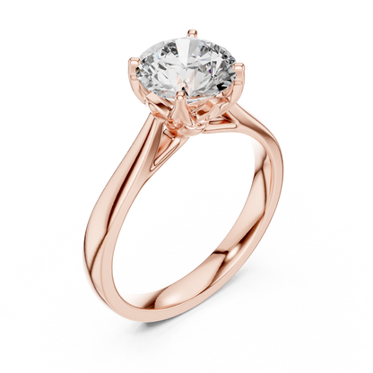Round Solitaire Lab Grown Diamond Ring