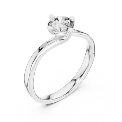 Round Solitaire Lab Grown Diamond Ring