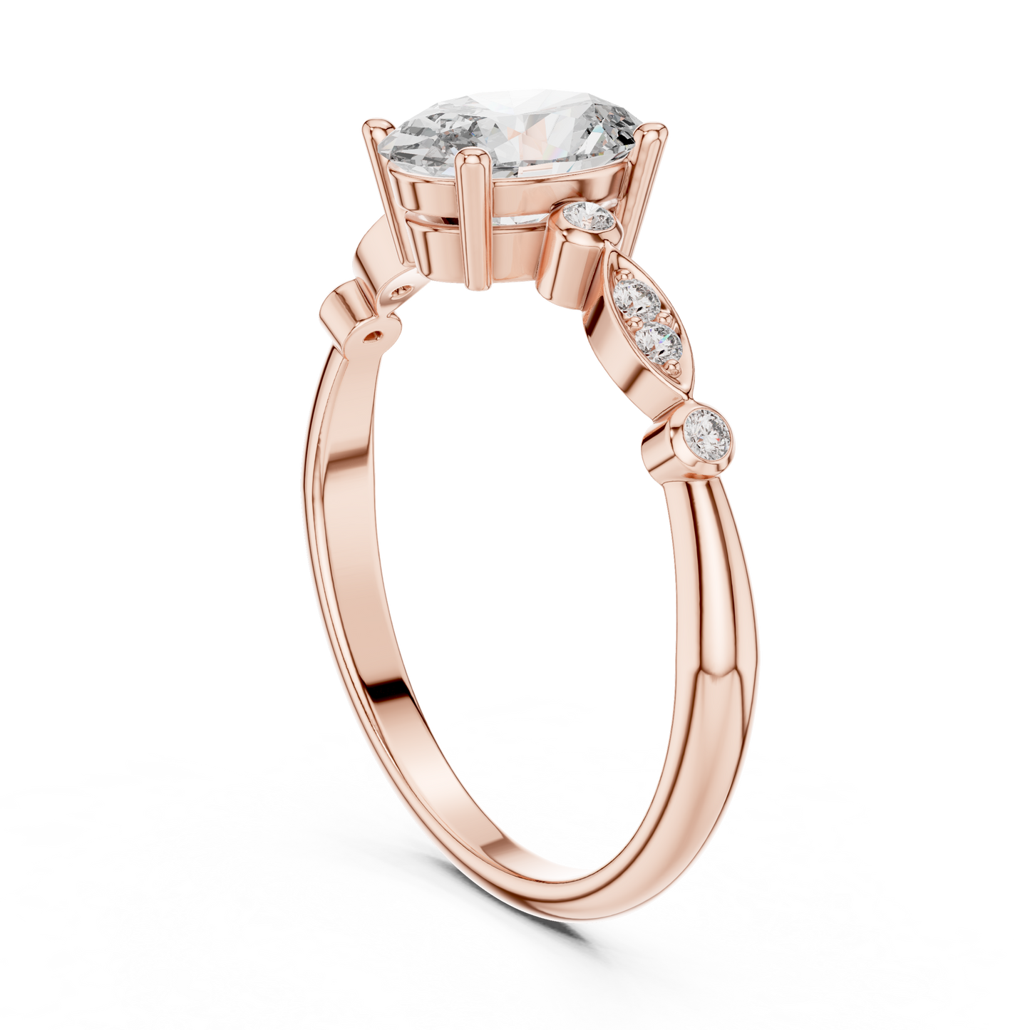 Mixed Shape Lab Grown Diamond Side Stone Ring