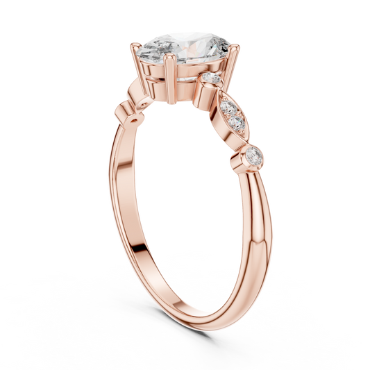 Mixed Shape Lab Grown Diamond Side Stone Ring