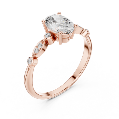 Mixed Shape Lab Grown Diamond Side Stone Ring