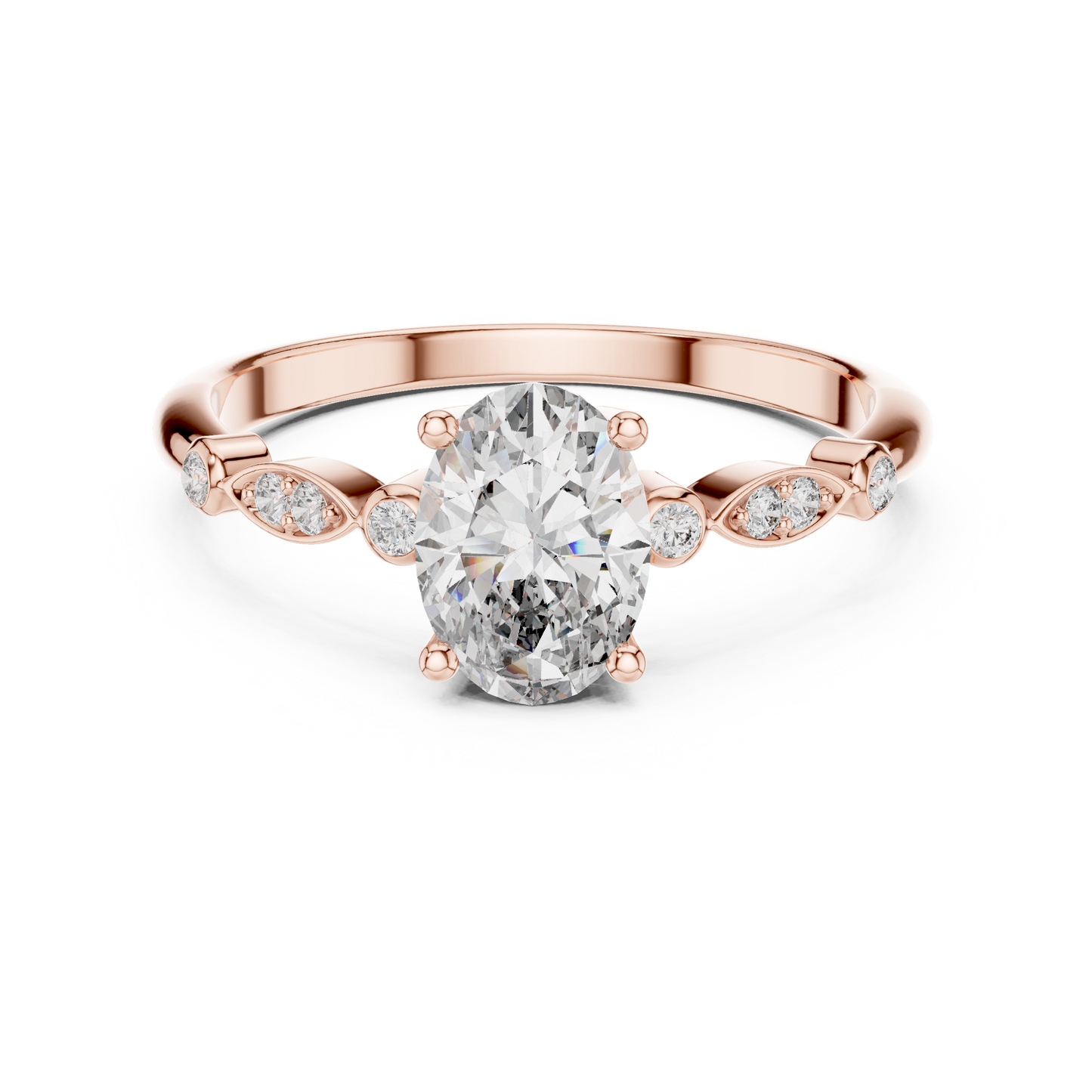 Mixed Shape Lab Grown Diamond Side Stone Ring