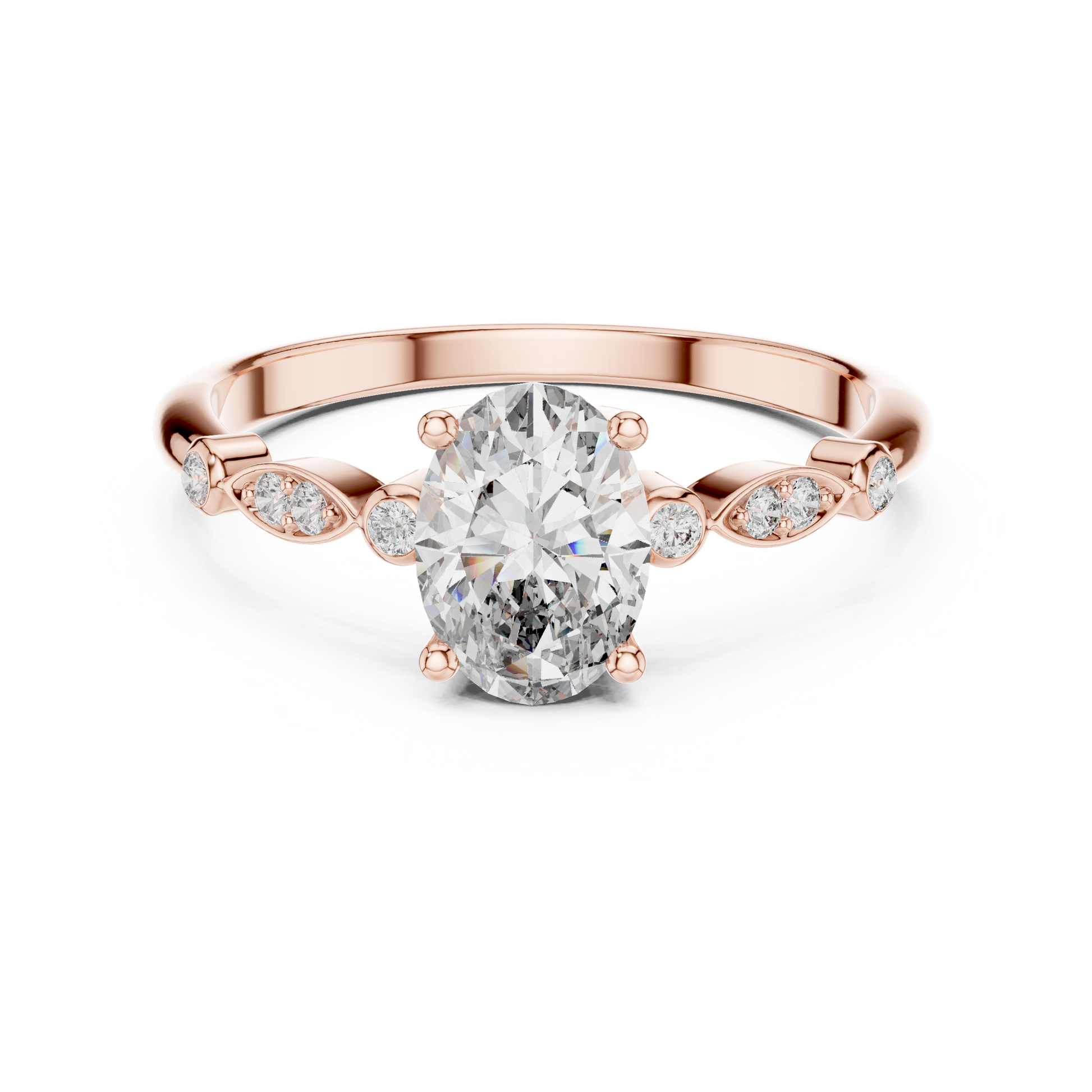 Mixed Shape Lab Grown Diamond Side Stone Ring