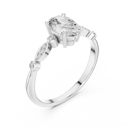 Mixed Shape Lab Grown Diamond Side Stone Ring