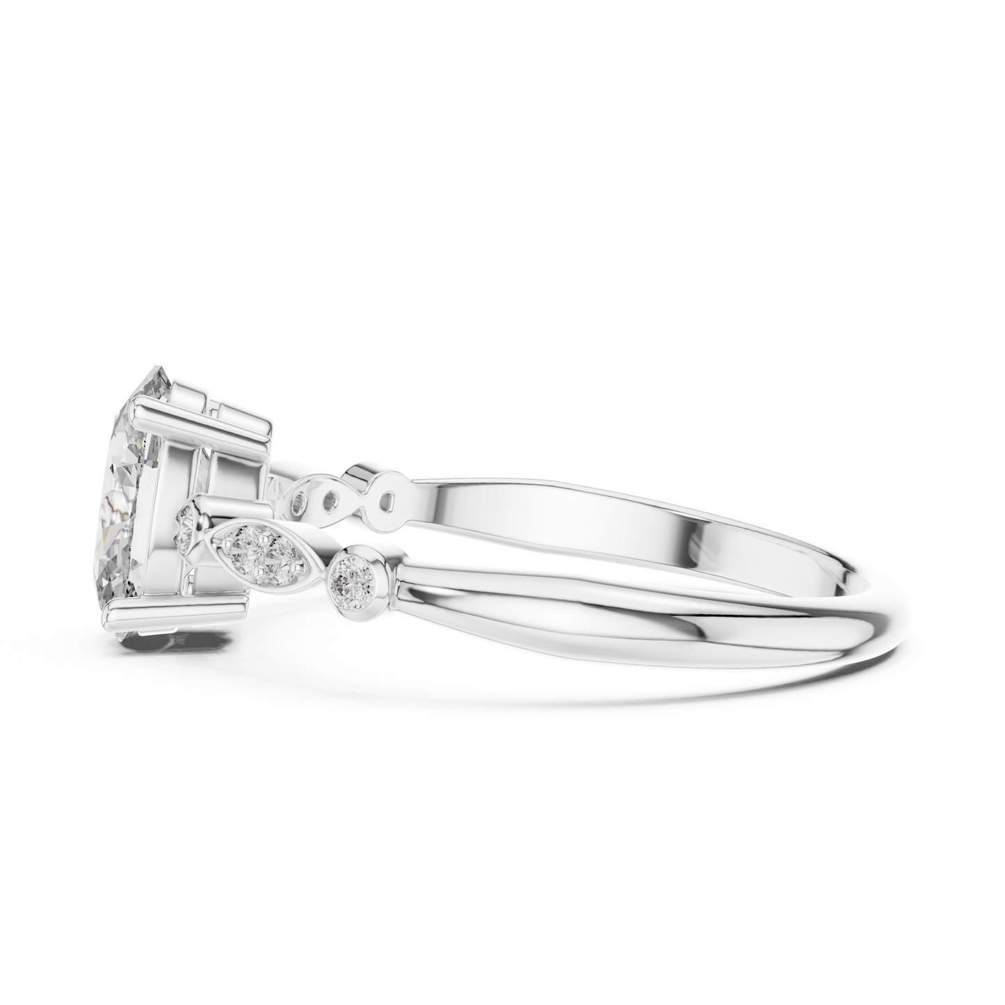 Mixed Shape Lab Grown Diamond Side Stone Ring