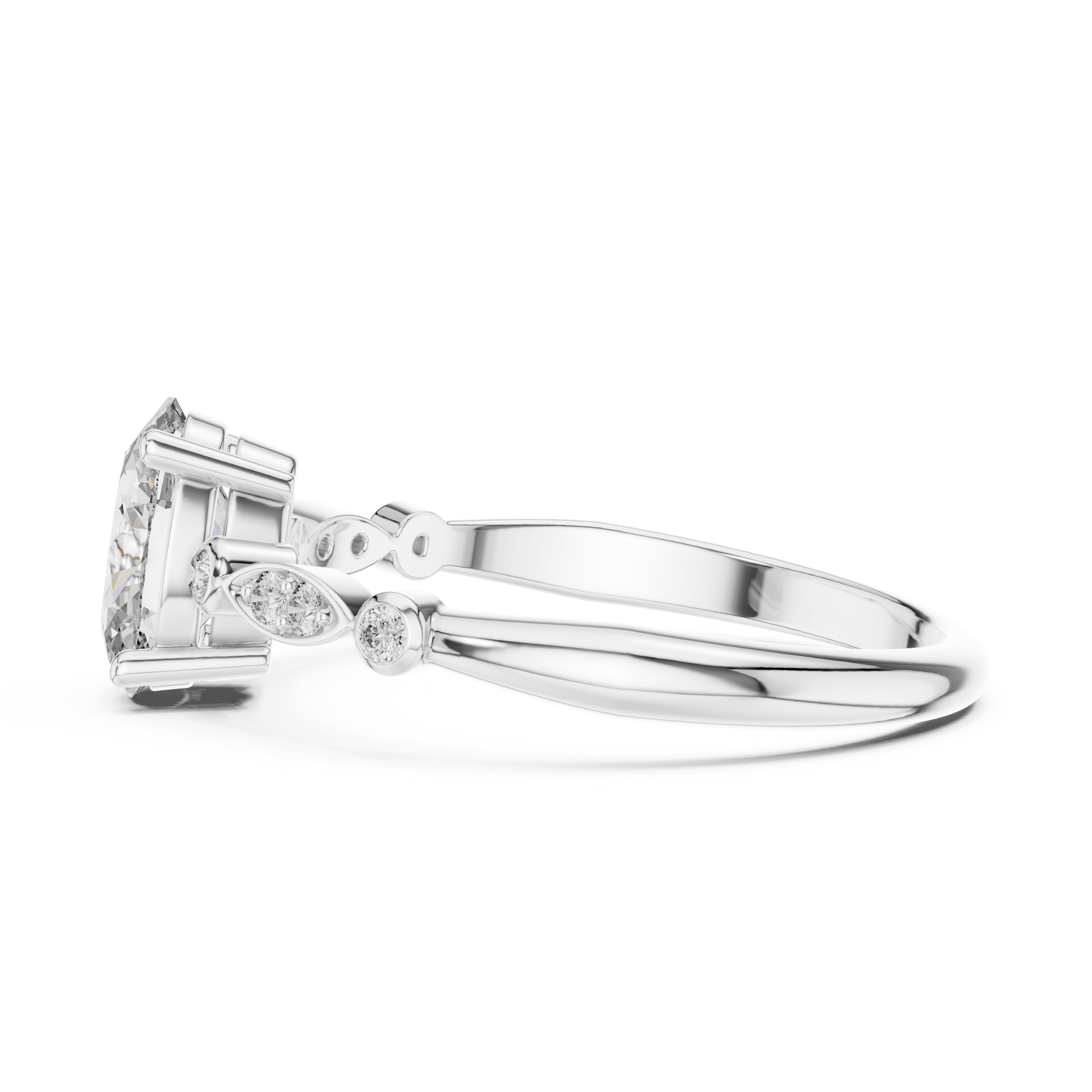 Mixed Shape Lab Grown Diamond Side Stone Ring