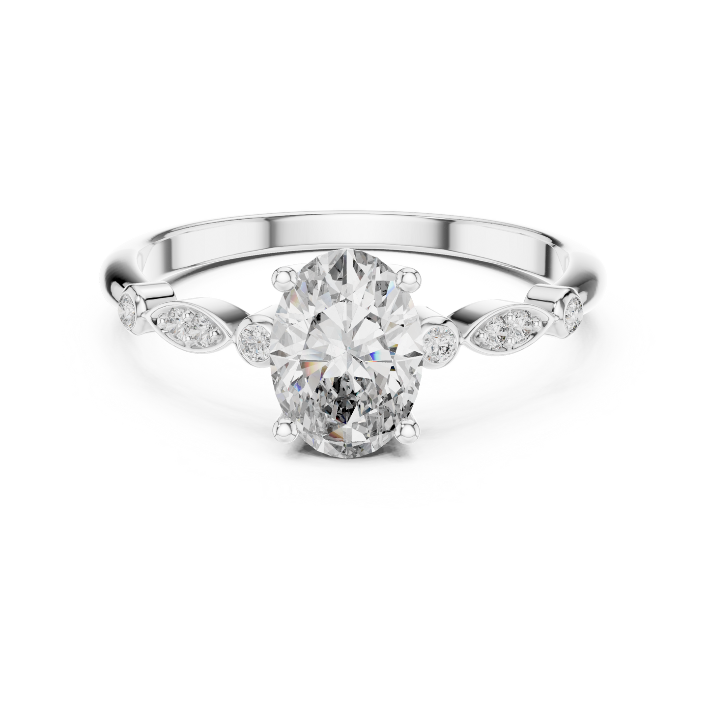Mixed Shape Lab Grown Diamond Side Stone Ring