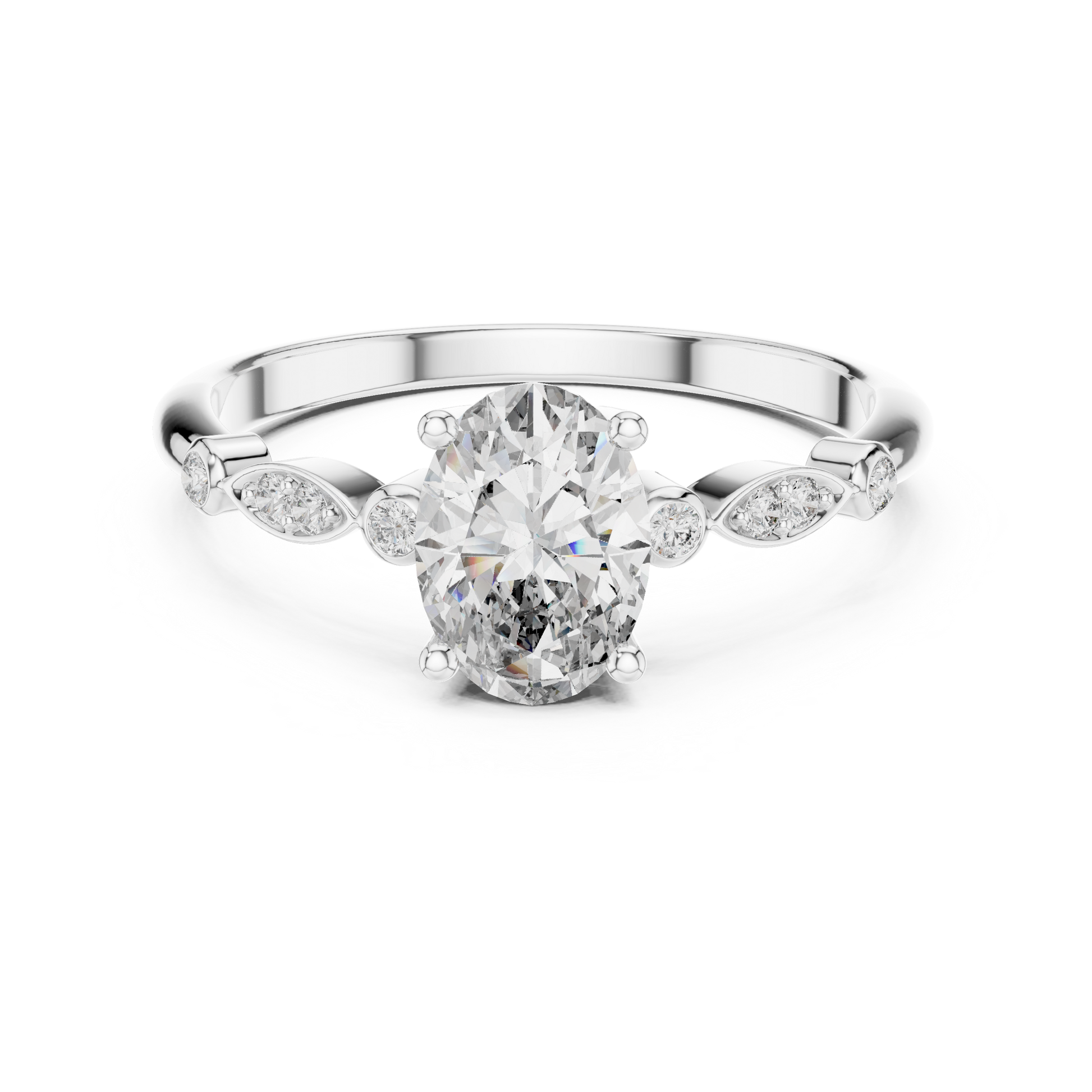 Mixed Shape Lab Grown Diamond Side Stone Ring