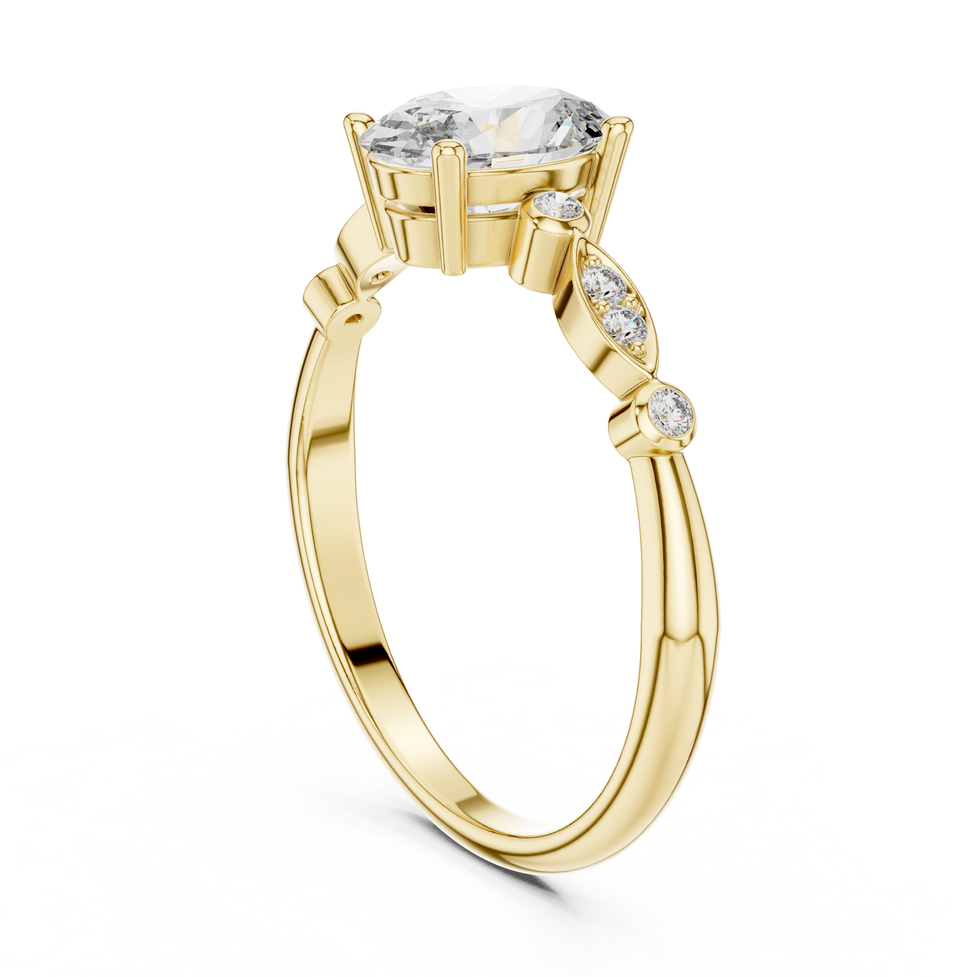 Mixed Shape Lab Grown Diamond Side Stone Ring