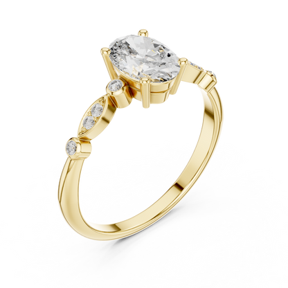 Mixed Shape Lab Grown Diamond Side Stone Ring