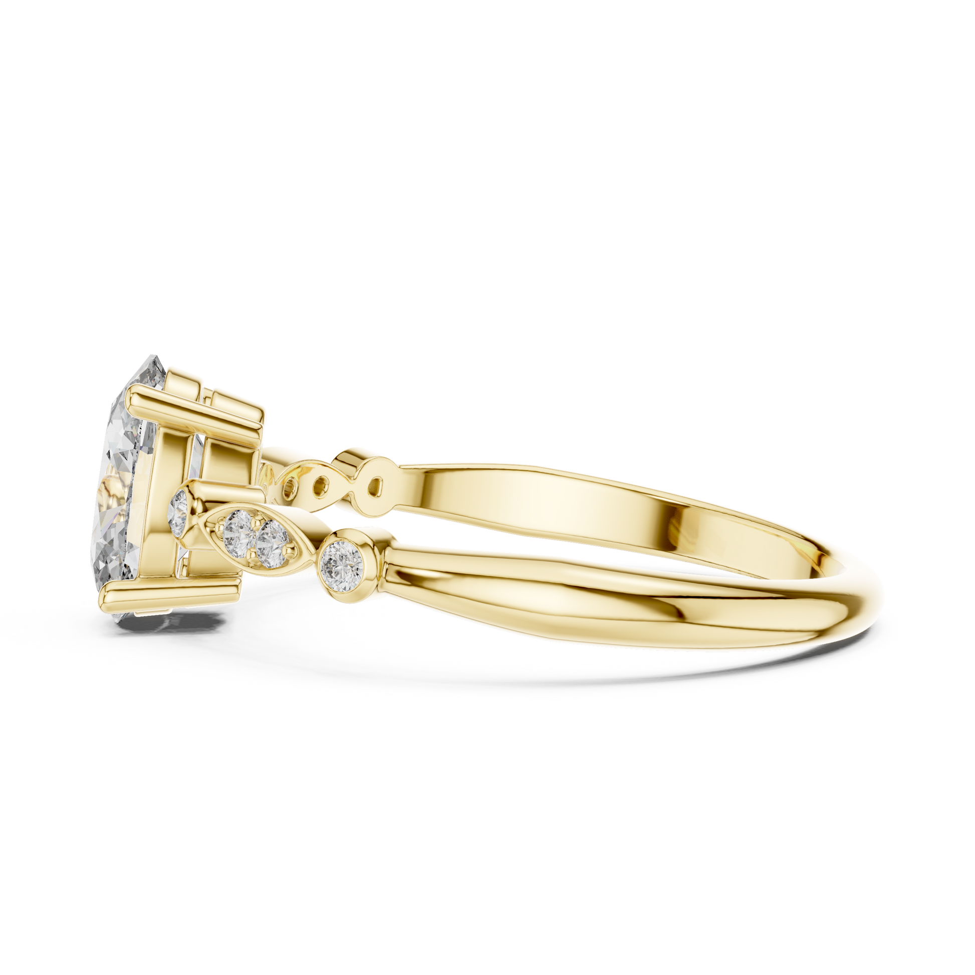 Mixed Shape Lab Grown Diamond Side Stone Ring