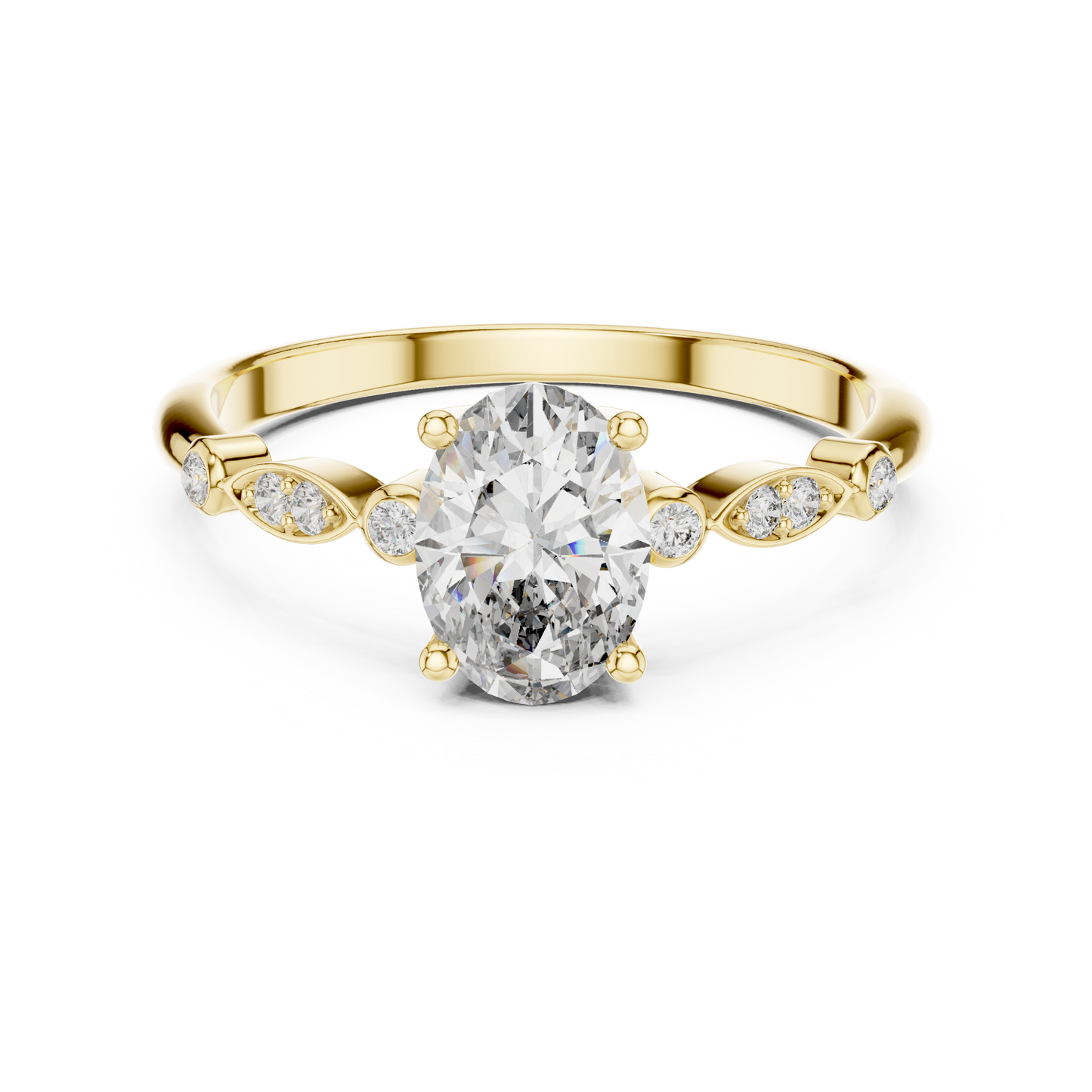 Mixed Shape Lab Grown Diamond Side Stone Ring