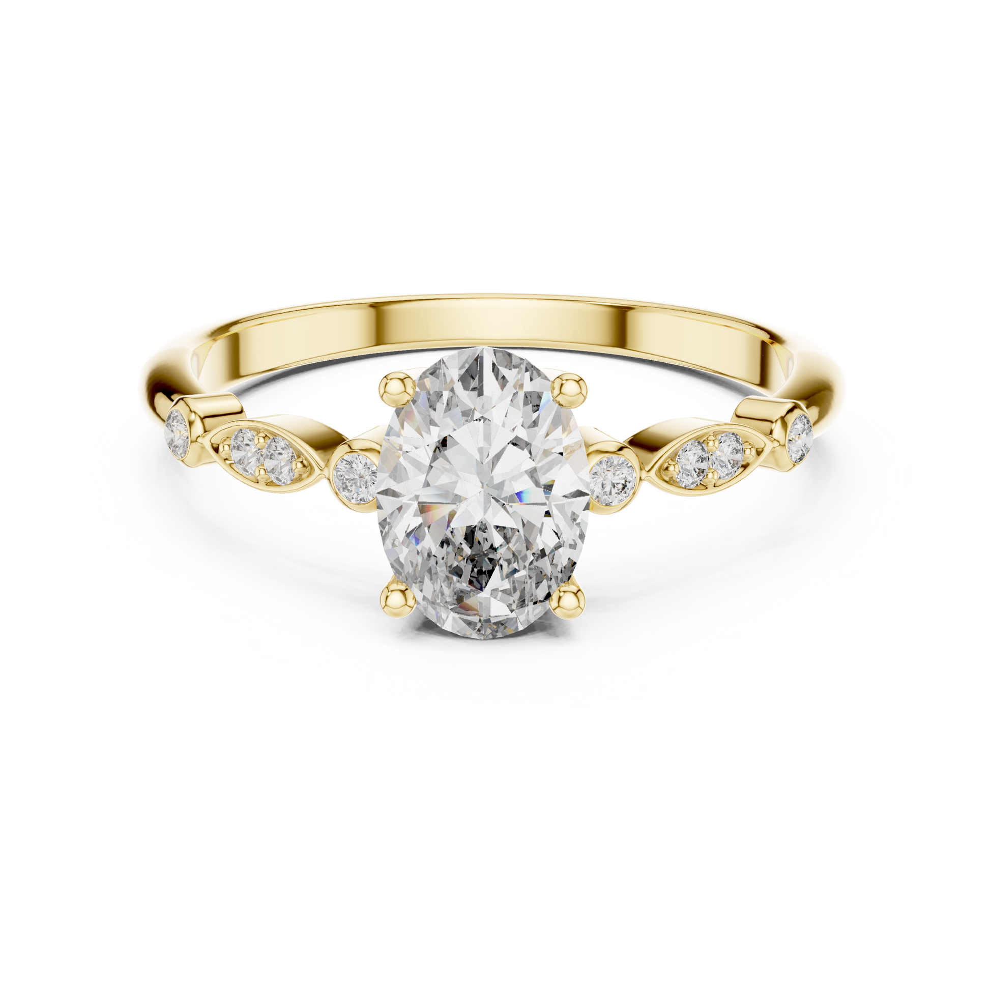 Mixed Shape Lab Grown Diamond Side Stone Ring