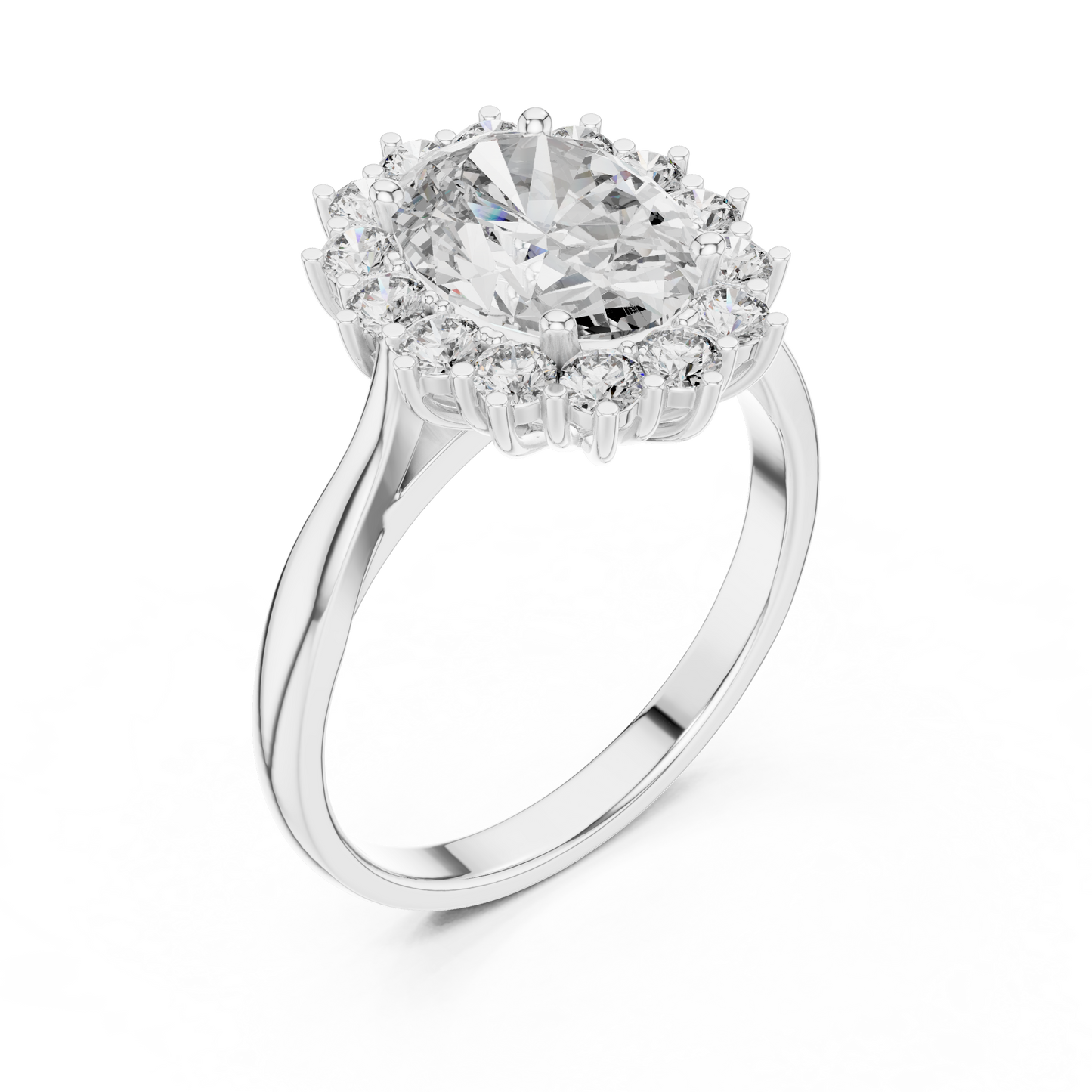 Round Halo Lab Grown Diamond Ring