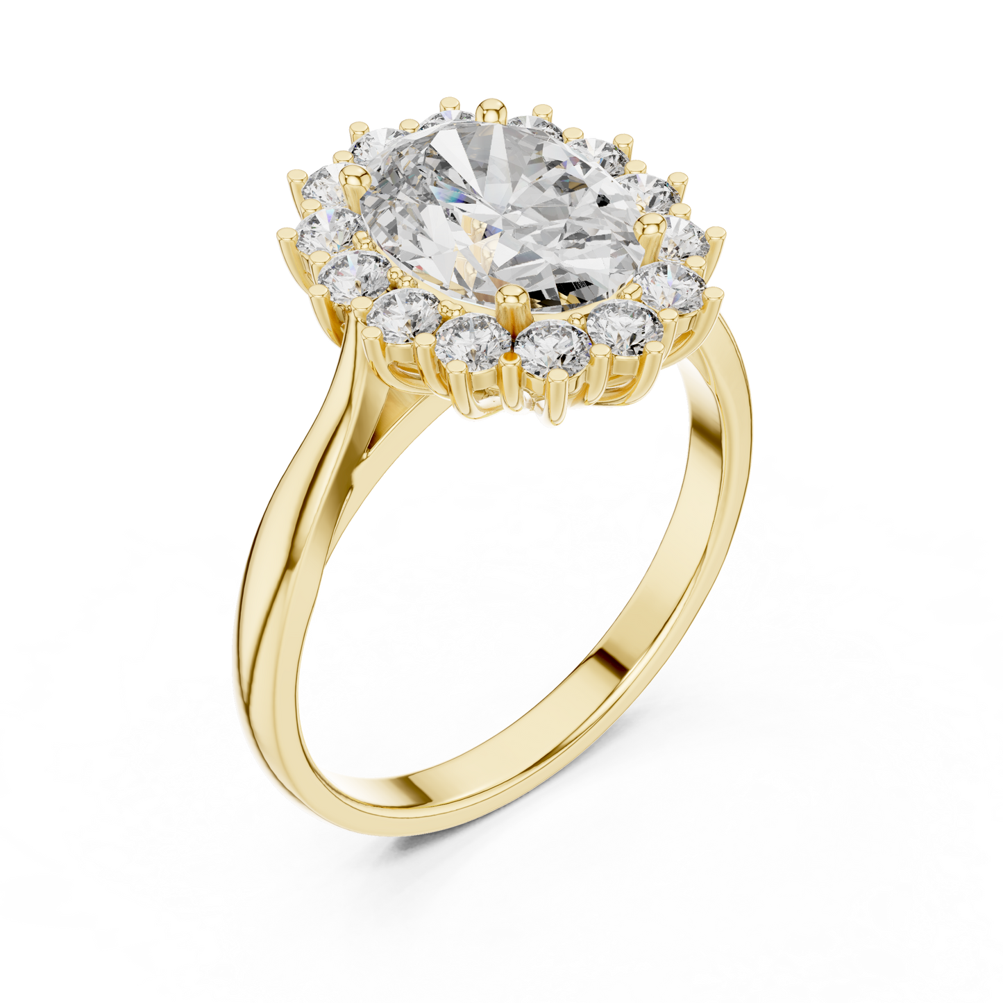 Round Halo Lab Grown Diamond Ring