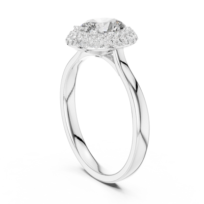 Round Halo Lab Grown Diamond Ring