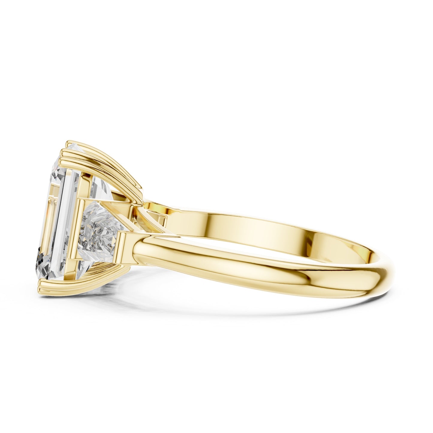 Emerald Three Stone Lab Grown Diamond Ring
